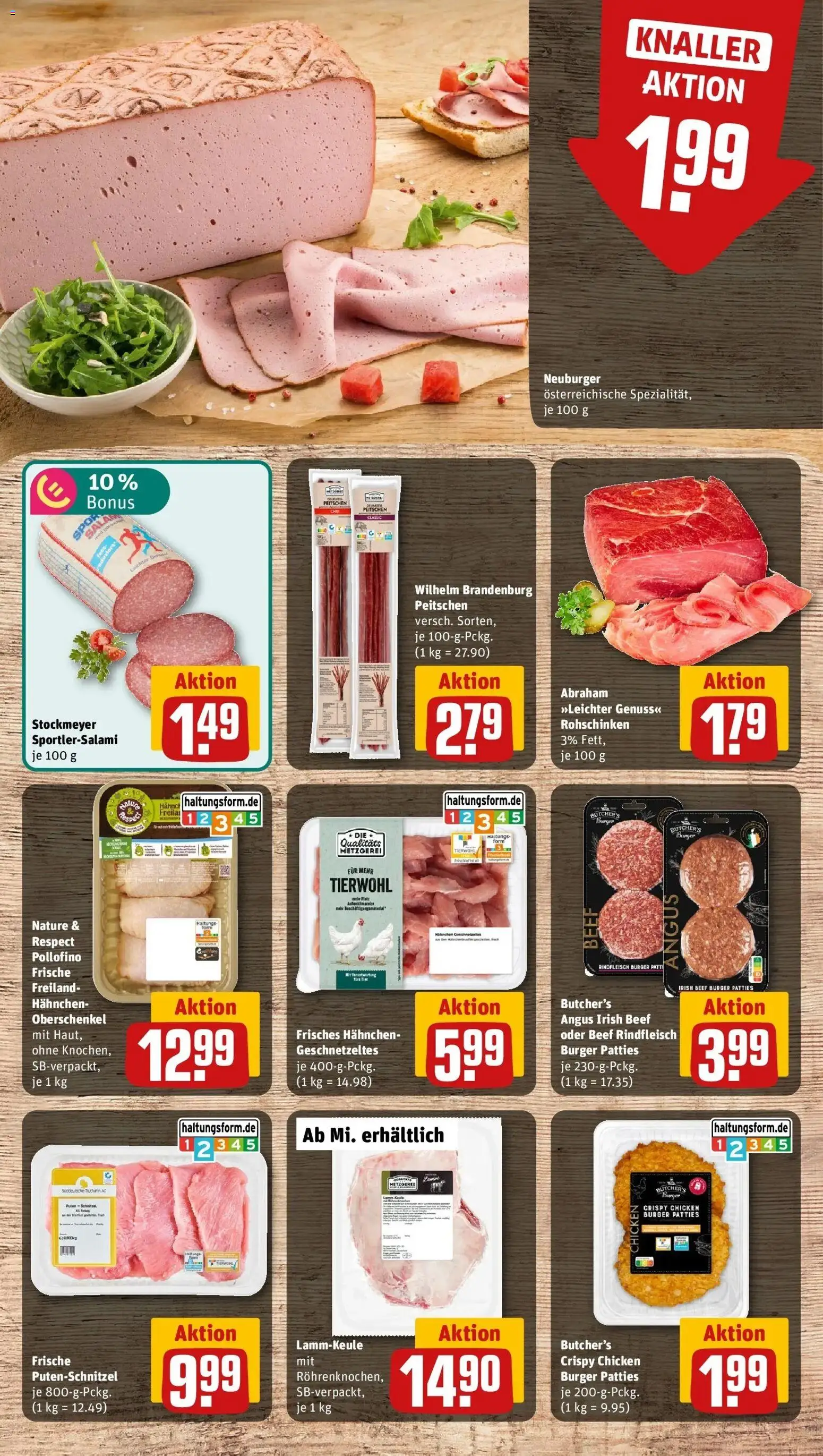 REWE Prospekt ab 26.10.2026 zum Blättern » Angebote | Seite: 11 | Produkte: Lammkeule, Hahnchen, Burger, Rindfleisch