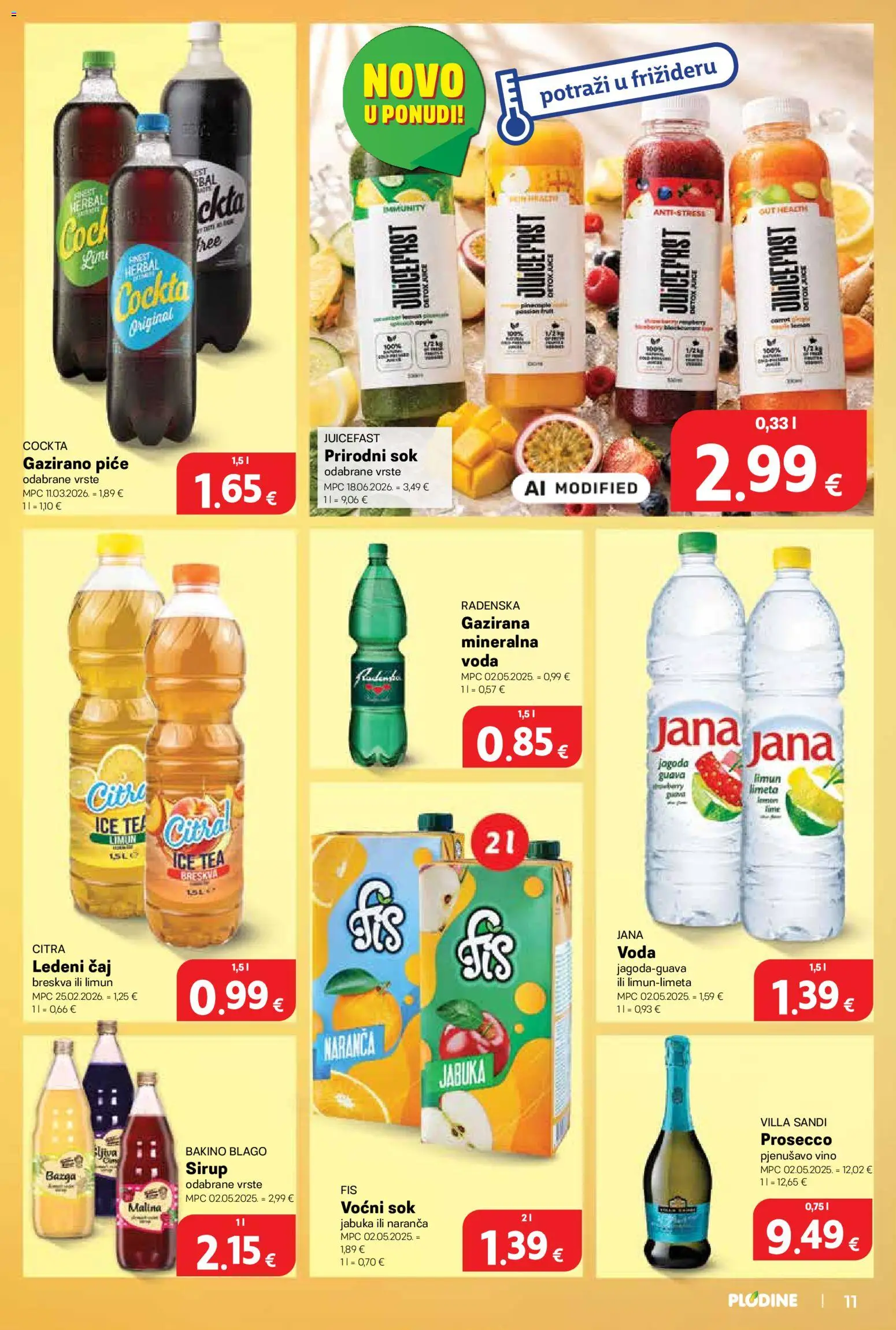 Plodine katalog | vrijedi od 06.08.2026 | Stranica: 11 | Proizvodi: Radenska, Ledeni čaj, Limun, Breskva