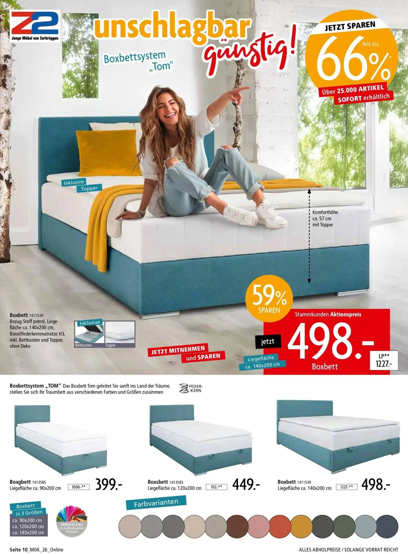 Zurbrüggen - Zurbrüggen: Unschlagbar günstig – gültig ab 01.05.2026 | Seite: 10 | Produkte: Liege, Topper