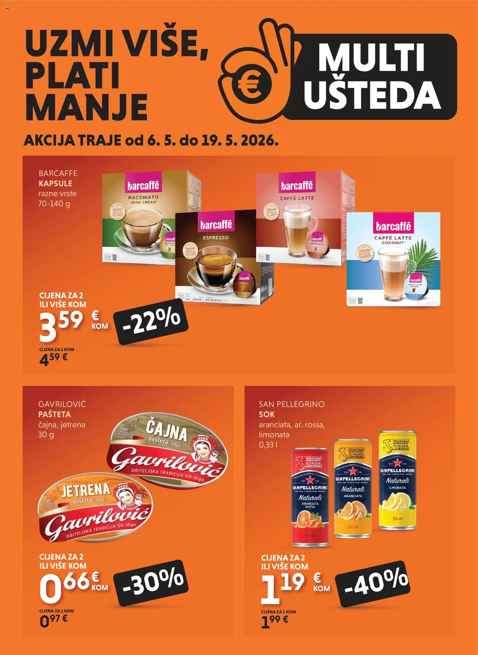 Studenac katalog | vrijedi od 06.05.2026 | Stranica: 1 | Proizvodi: Dolce Gusto, Barcaffe, Pašteta
