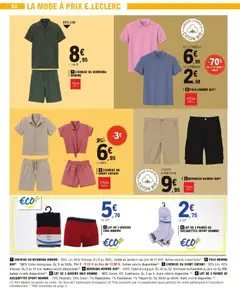 E.Leclerc - Prévisualisation de E.Leclerc catalogue valide à partir de 07/07/2026 | Page: 32 | Produits: Bermuda, Polo, Coton, Pantalon