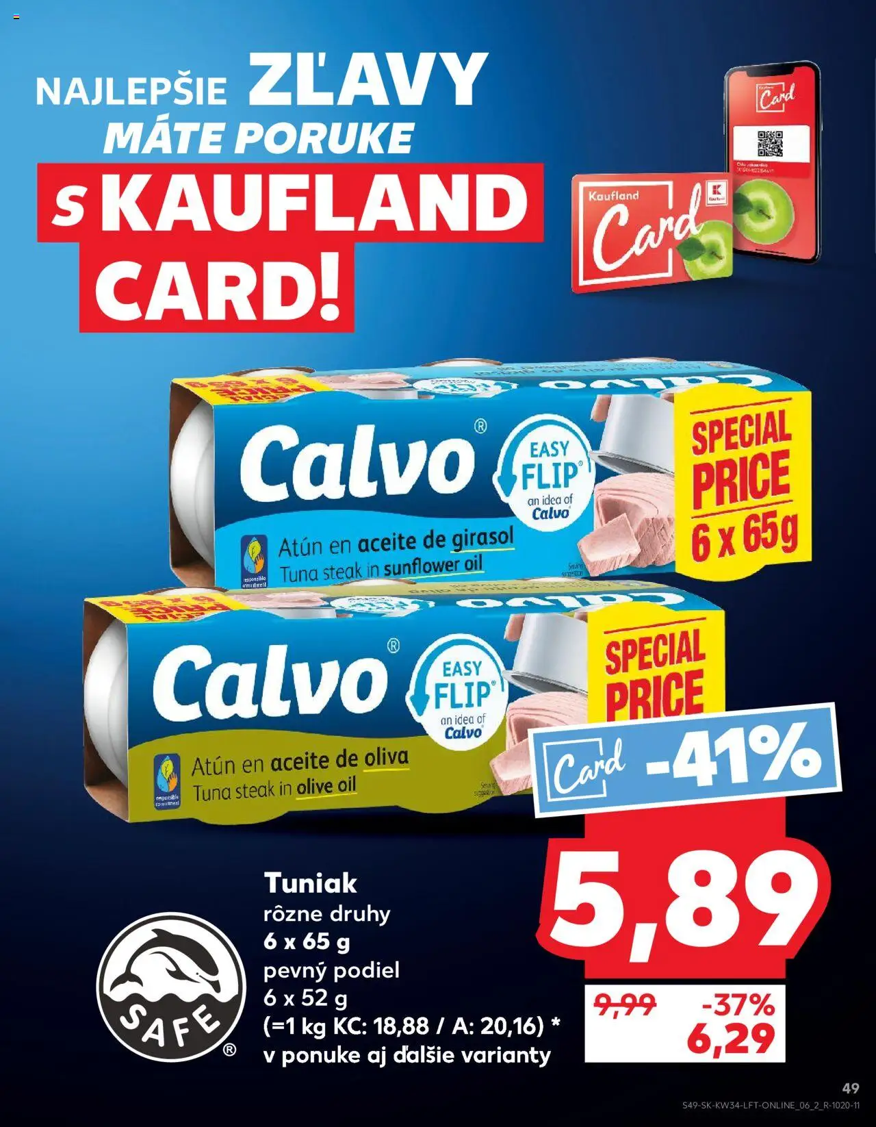 Nové Kaufland akcie – leták je platný od 21.08.2025 | Strana: 49 | Produkty: Tuniak, Steak