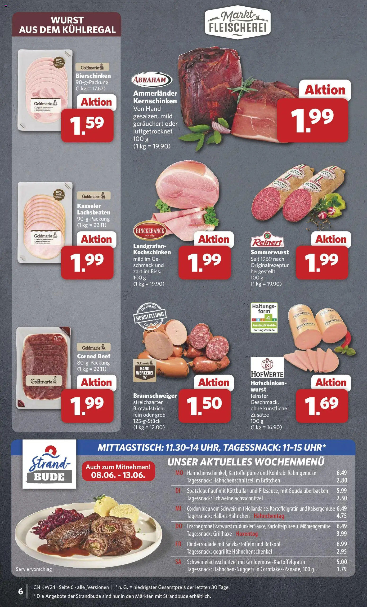 Combi Prospekt – gültig ab 08.06.2026 | Seite: 6 | Produkte: Hahnchen, Hahnchenschenkel, Gouda, Wurst