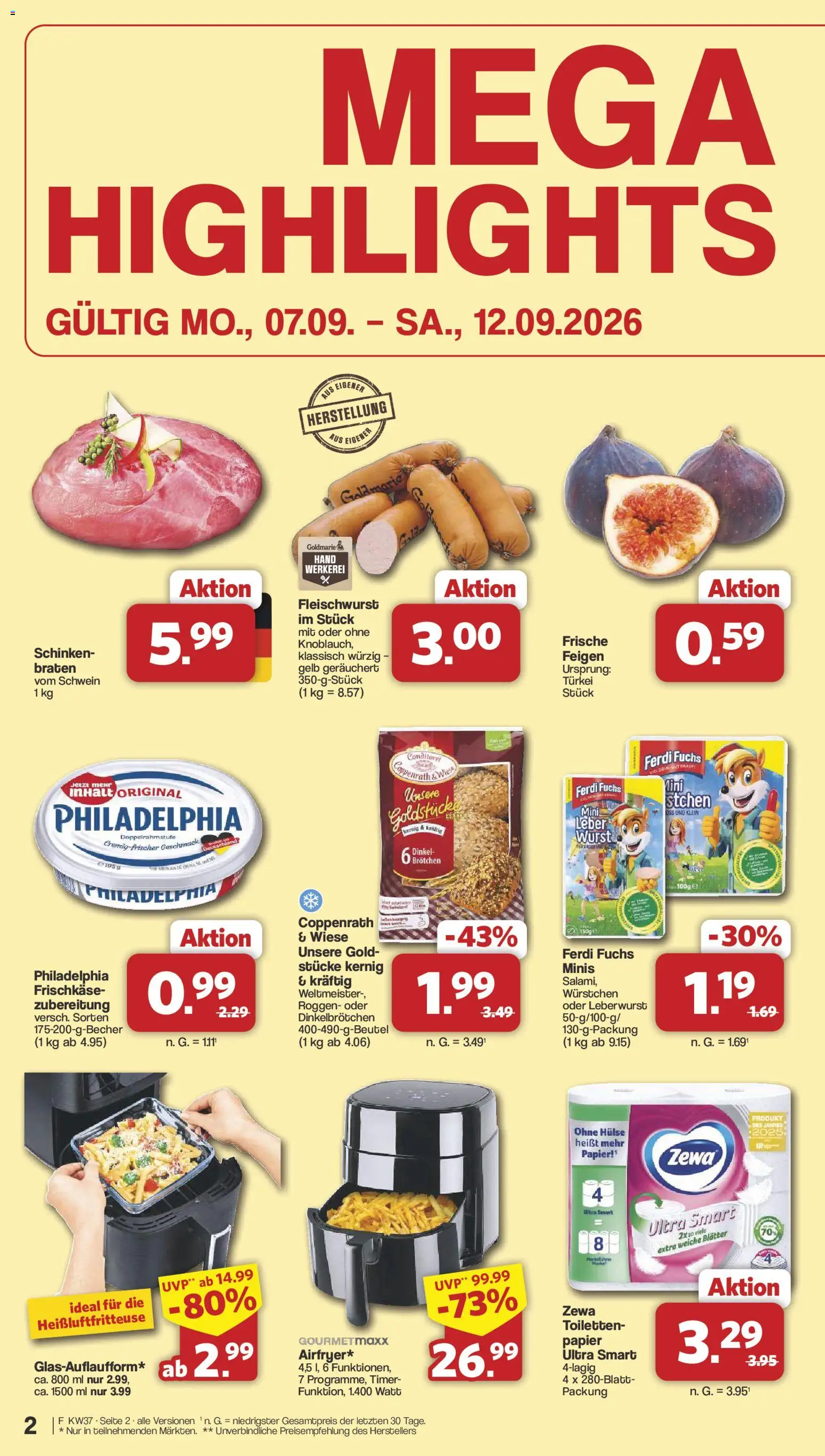 Famila Nordwest Prospekt – gültig ab 07.09.2026 | Seite: 2 | Produkte: Wurst, Schinken, Feigen, Frischkase