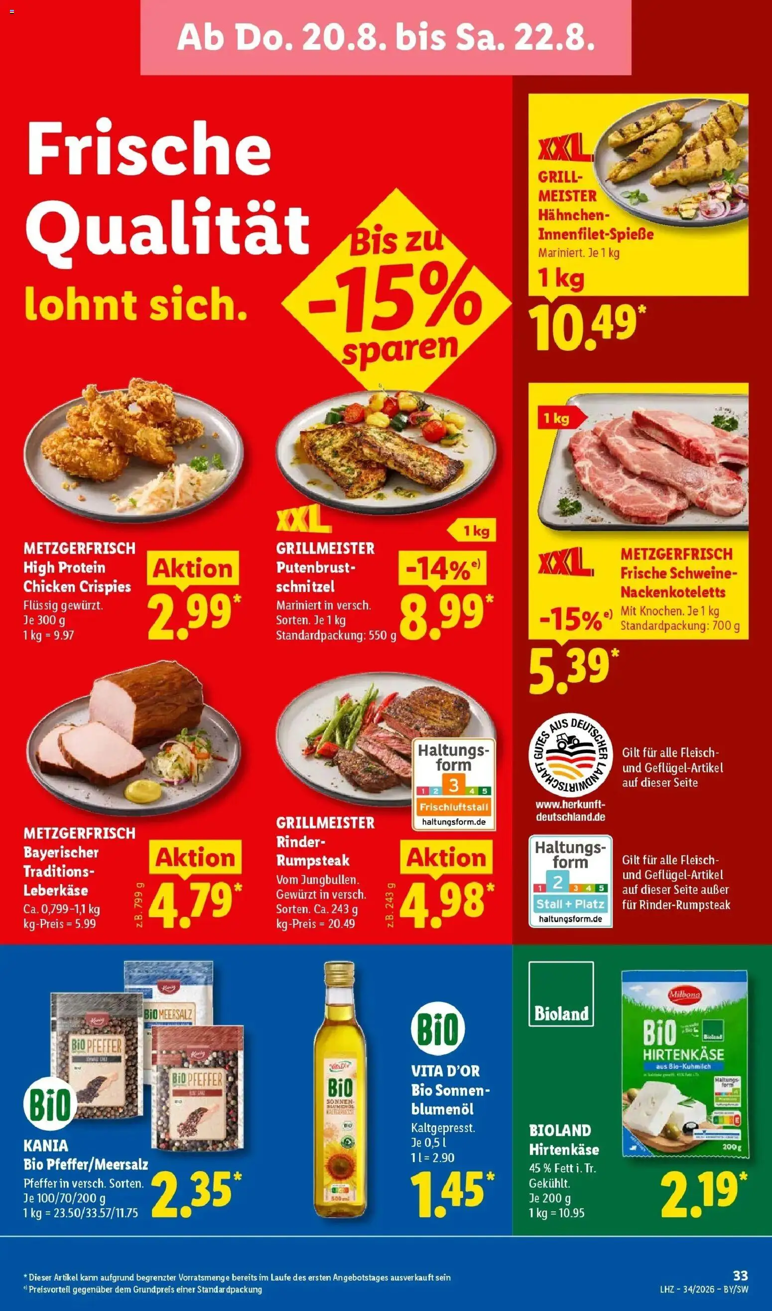 Lidl Prospekt Freudenstadt (ab 17.08.2026) zum Blättern » Angebote | Seite: 55 | Produkte: Rumpsteak, Putenbrust, Schnitzel, Steak