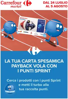 Anteprima del volantino Carrefour volantino Market - Punti Sprint Payback valido a partire dal 24/07/2026