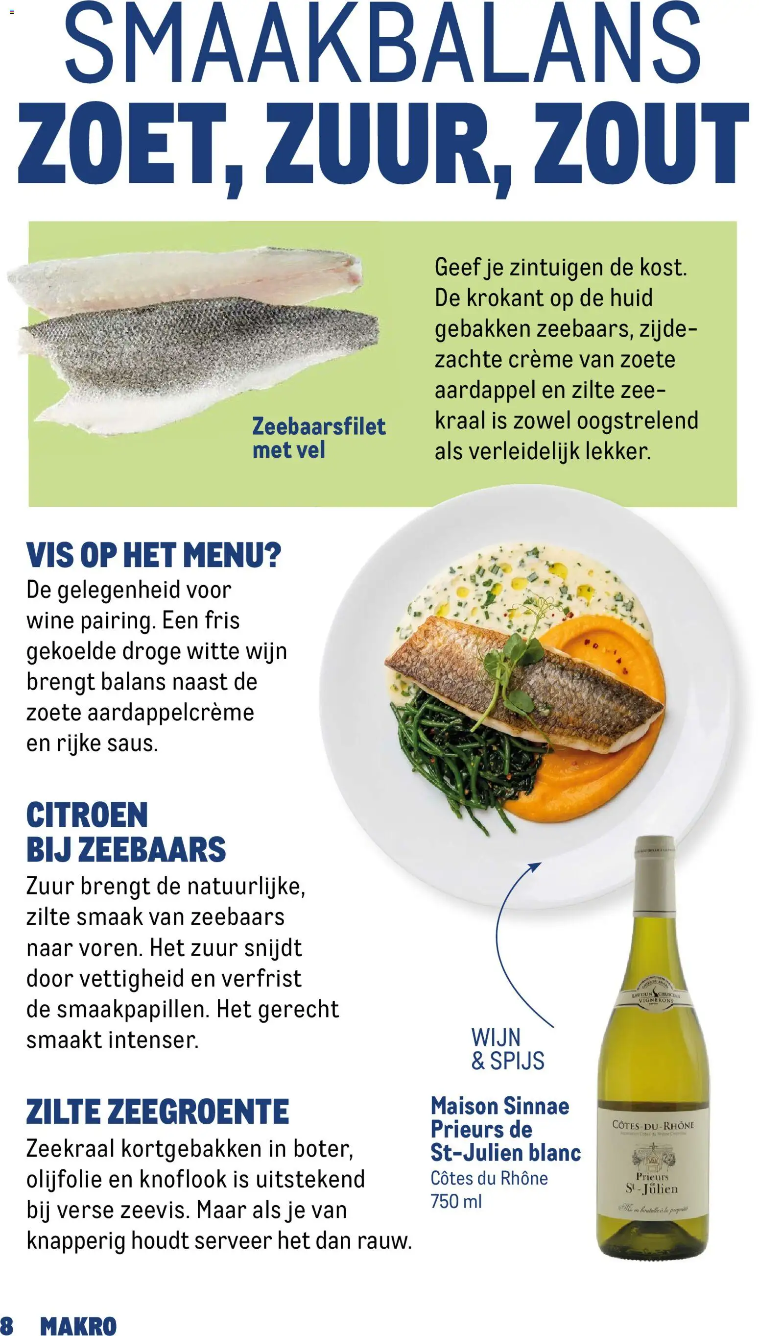 {H1} | Pagina: 8 | Producten: Witte wijn, Vis, Zout, Knoflook