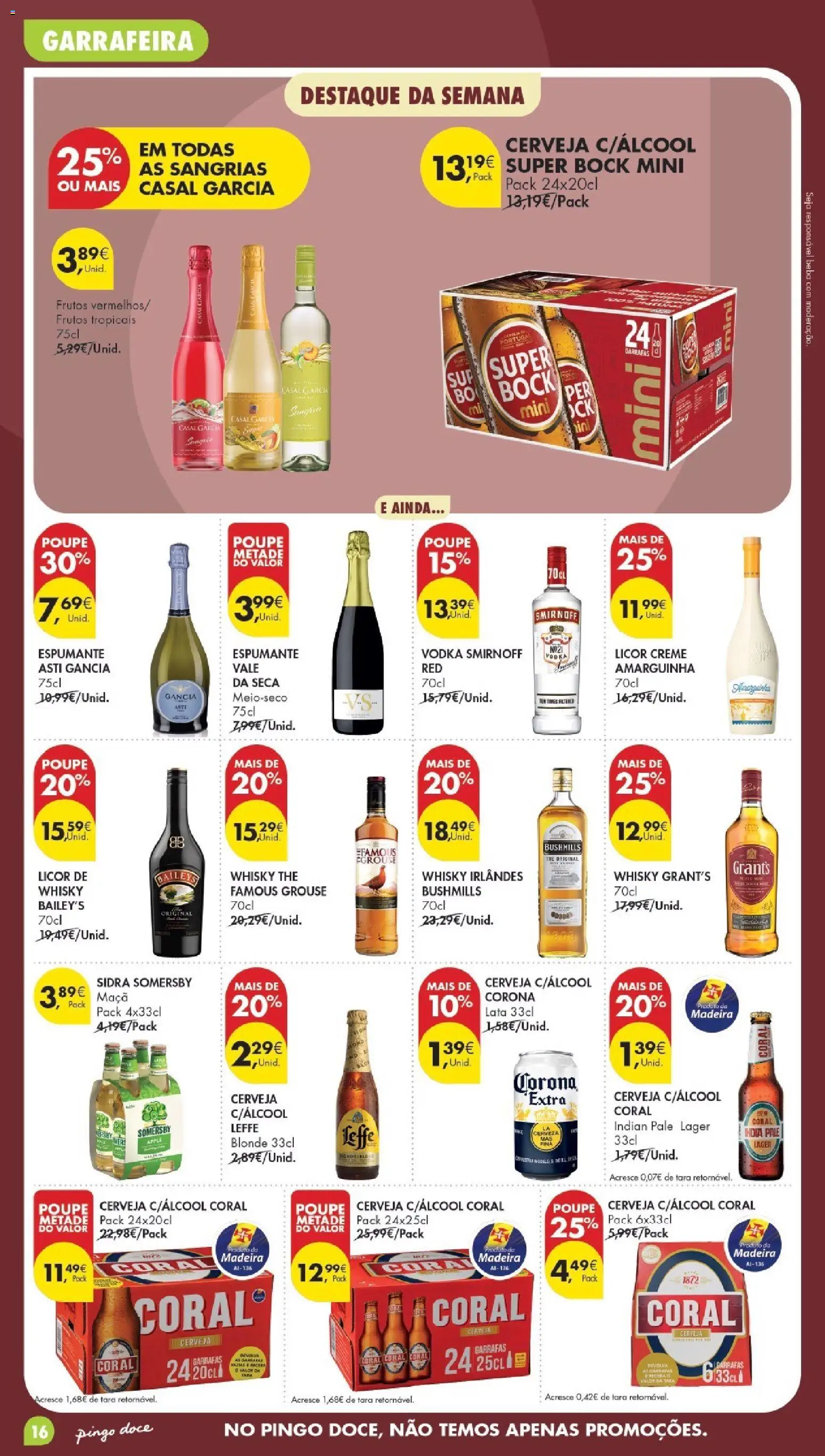 Pingo DocePoupe Esta Semana Madeira │ válido de 19.05.2026 | Página: 16 | Produtos: Espumante, Licor, Maça, Vodka