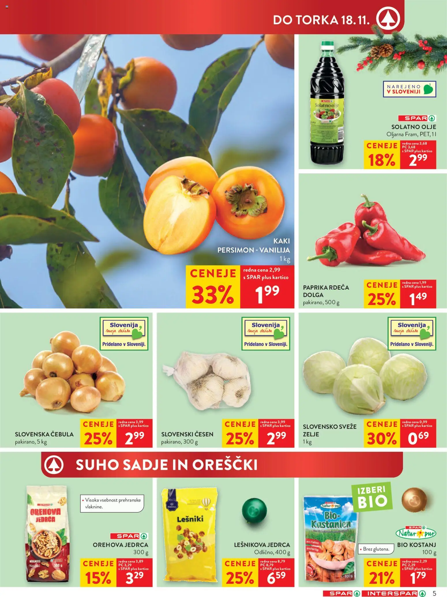 Novi Spar katalog ponudbe – veljaven od 12.11.2025 | Stran: 7 | Izdelki: Olje, Orescki, Cebula, Cesen
