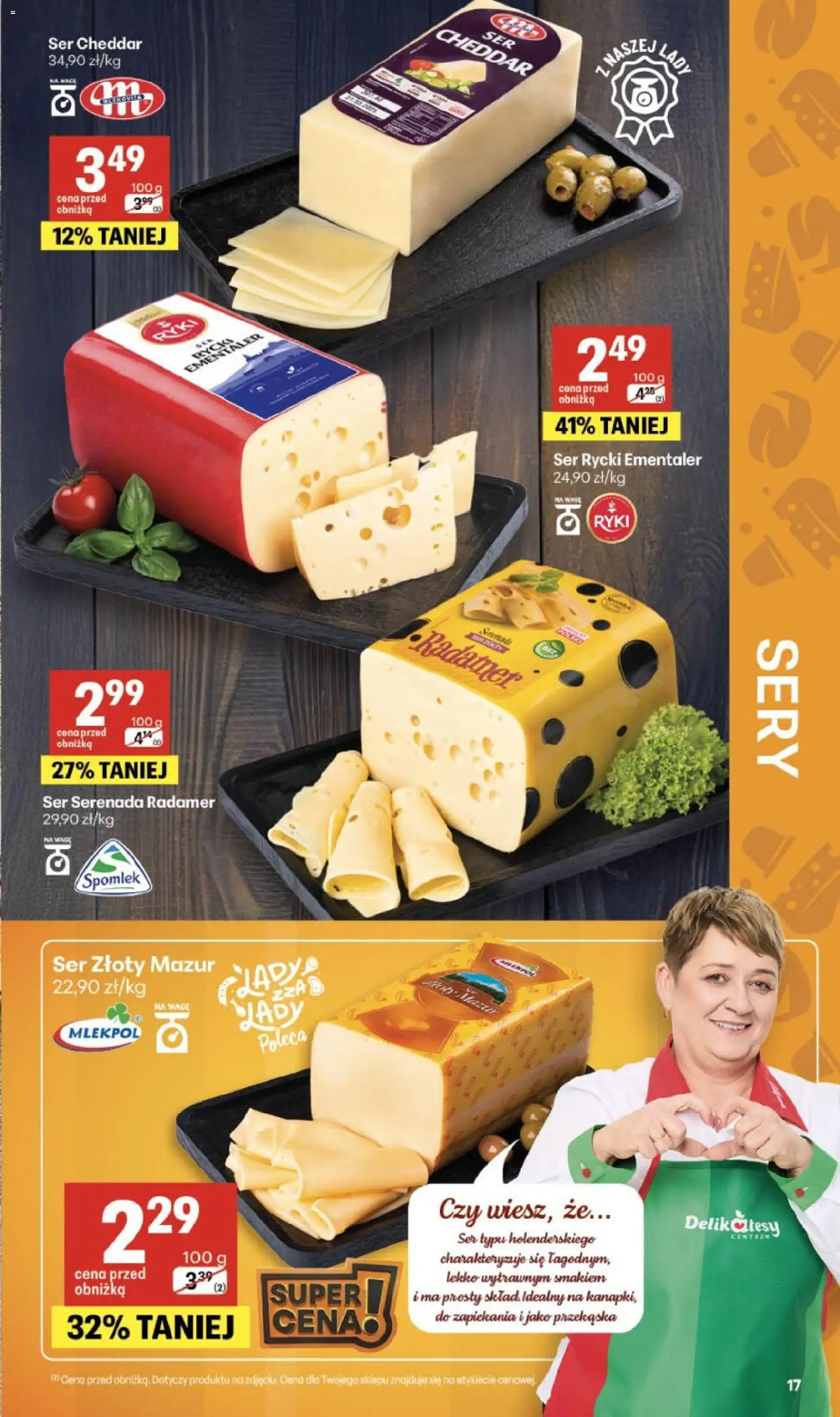 Delikatesy Centrum gazetka od 20.08.2026 | Strona: 17 | Produkty: Sery, Ser, Cheddar, Ser cheddar