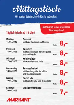 Markant Mittagstisch ab 15.06.2026 gültig
