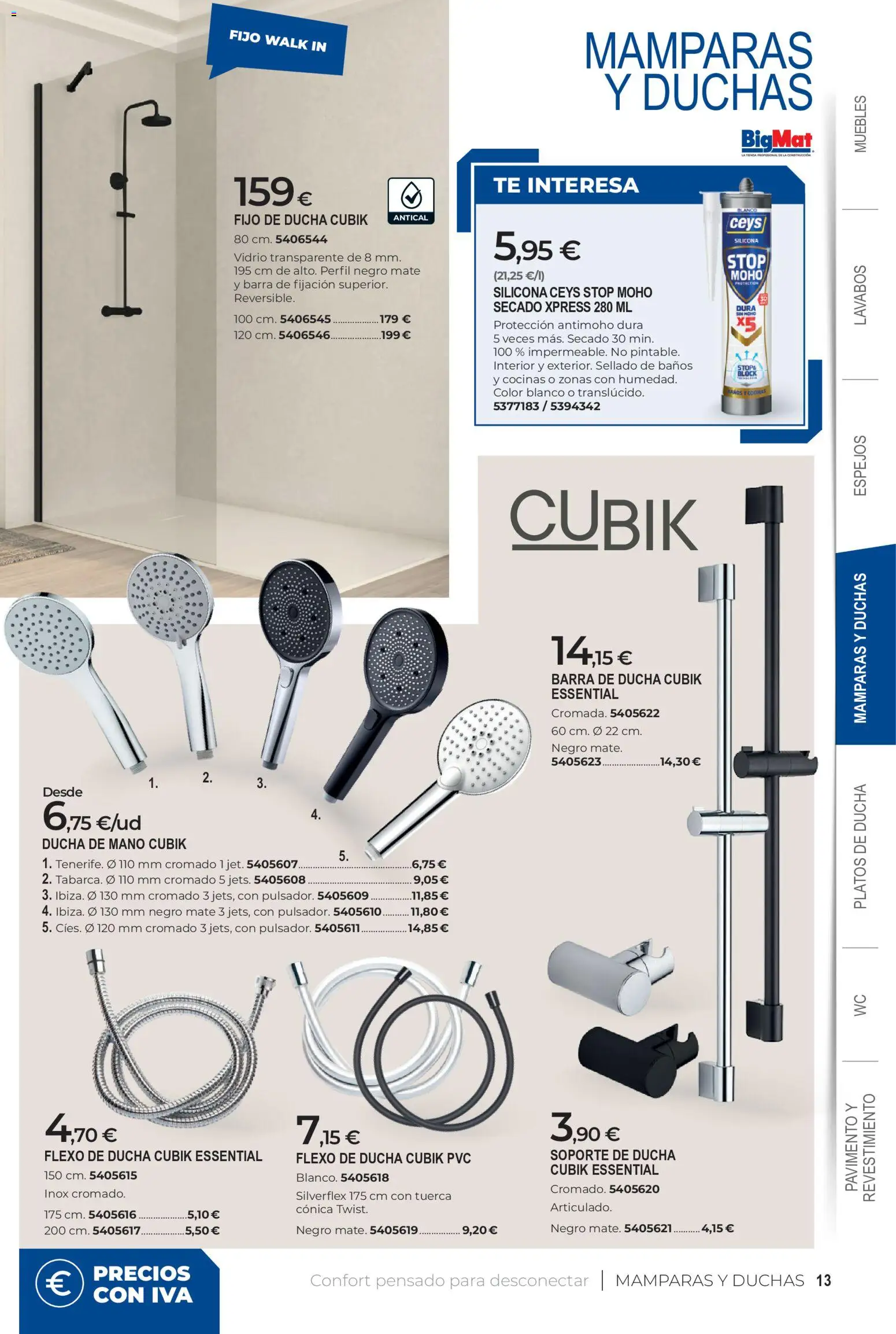 BigMat Baños y cerámica 2026 │ válido desde el 21.05.2026 | Página: 13 | Productos: Té, Barra de ducha, Muebles, Ducha