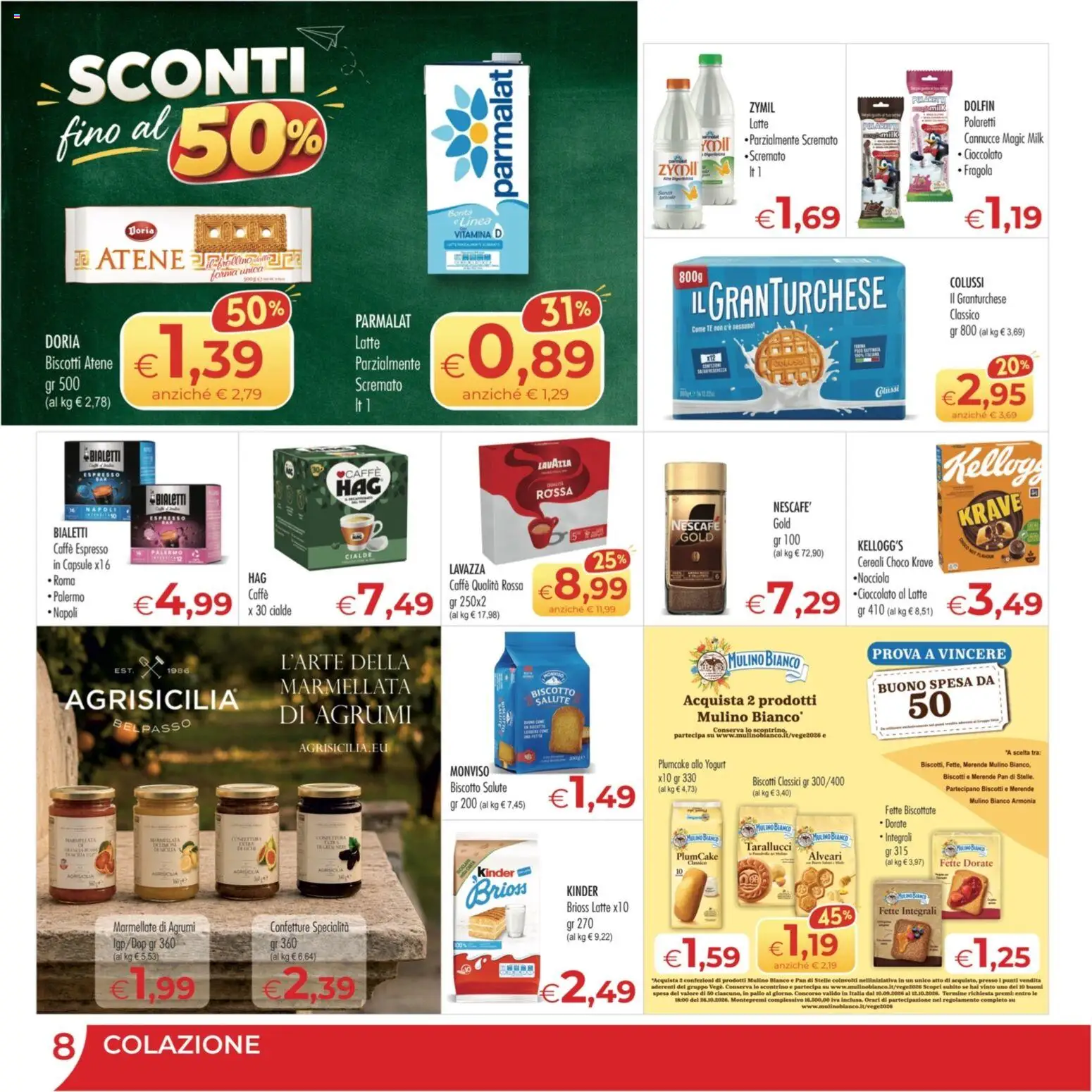 Volantino MerSi Supermercati del 23/09/2026 | Pagina: 8 | Prodotti: Cioccolato, Cereali, Biscotti, Plumcake