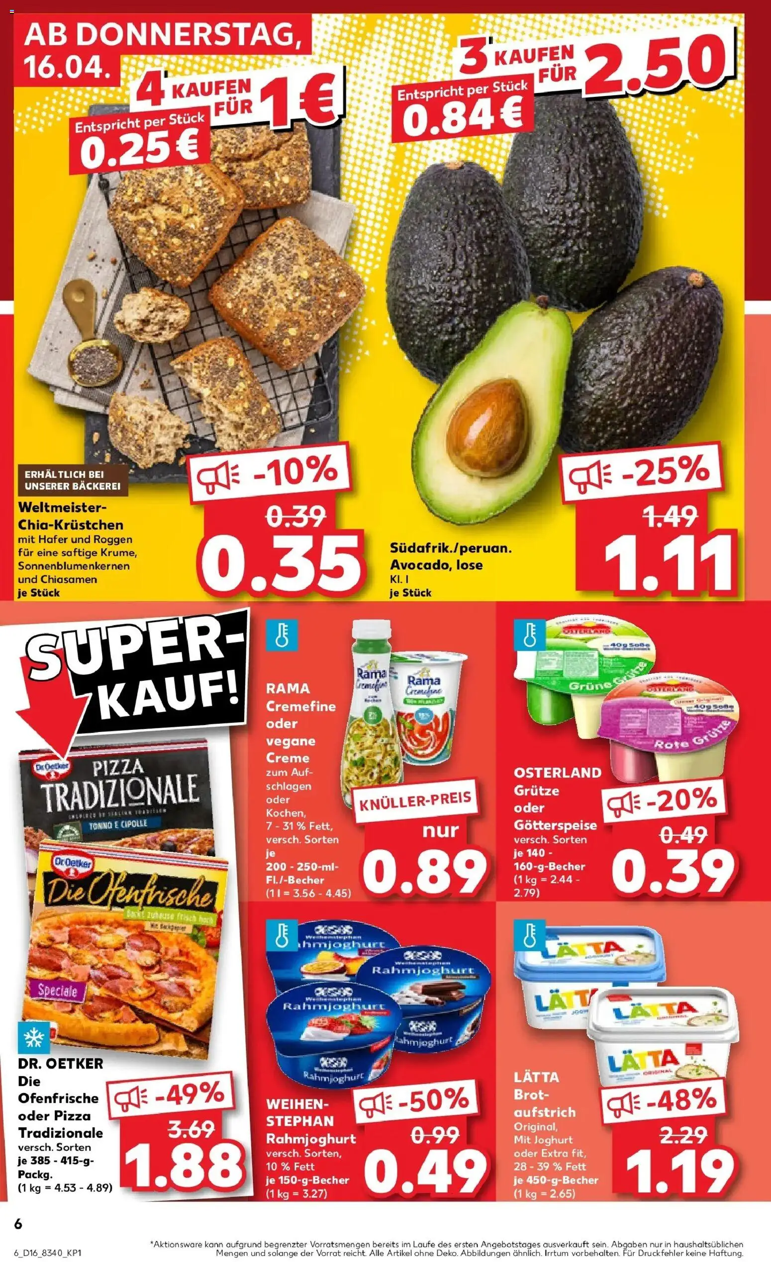 Kaufland Prospekt Freiberg	 – gültig ab 13.04.2026 | Seite: 18 | Produkte: Joghurt, Ofenfrische, Avocado, Pizza
