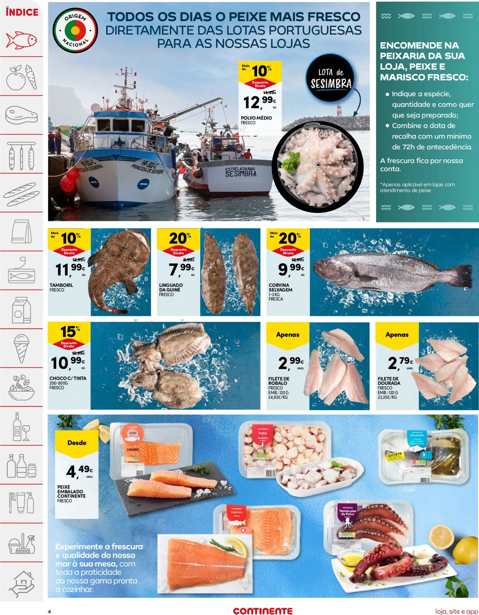 Continente folheto │ válido de 21.04.2026 | Página: 4 | Produtos: Polvo, Linguado, Lombo, Peixe