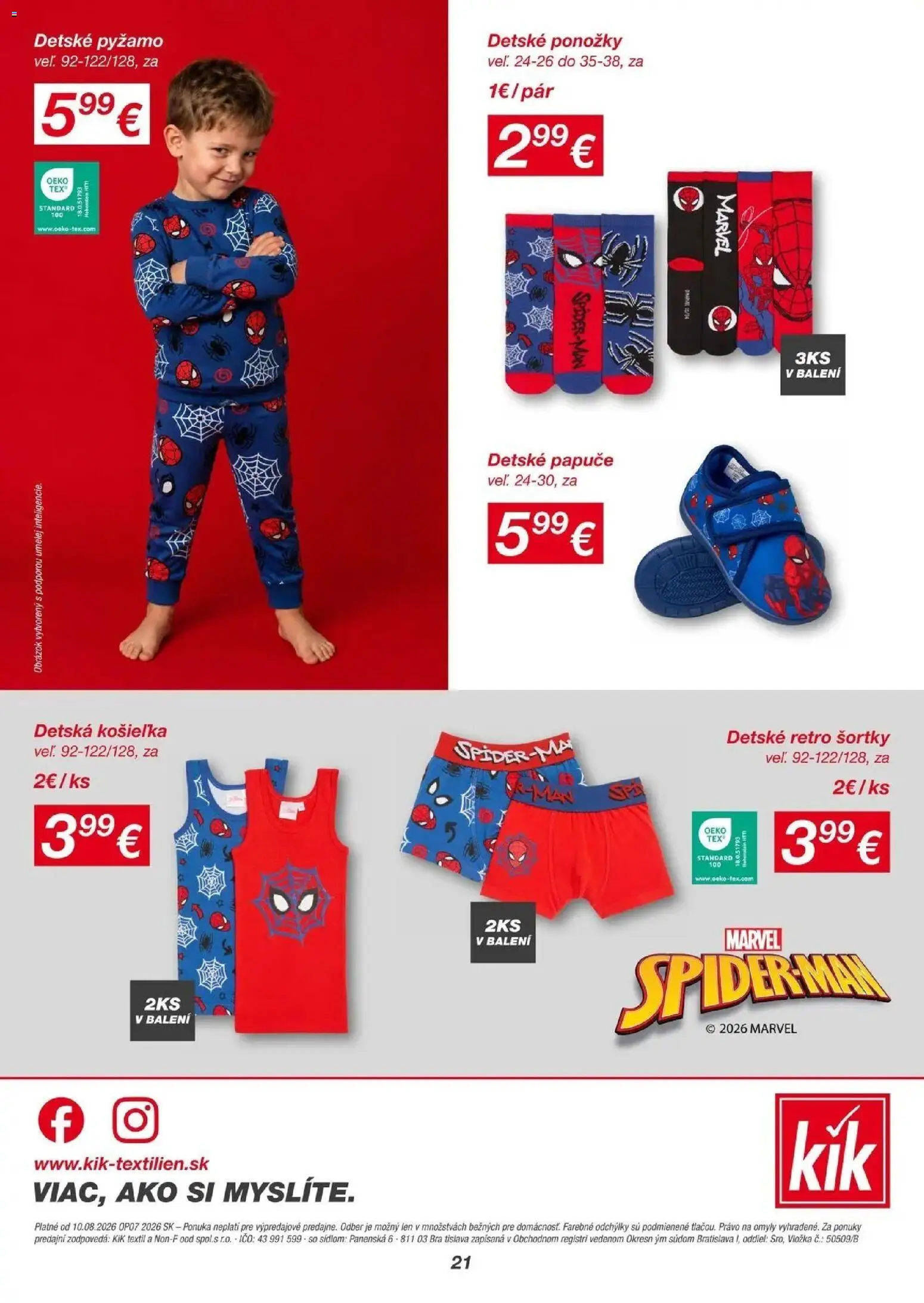 KiK viac zábavy v škole od 10.08.2026 → Aktuálny textil výpredaj online | Strana: 21 | Produkty: Ponožky, Pyžamo, Papuče