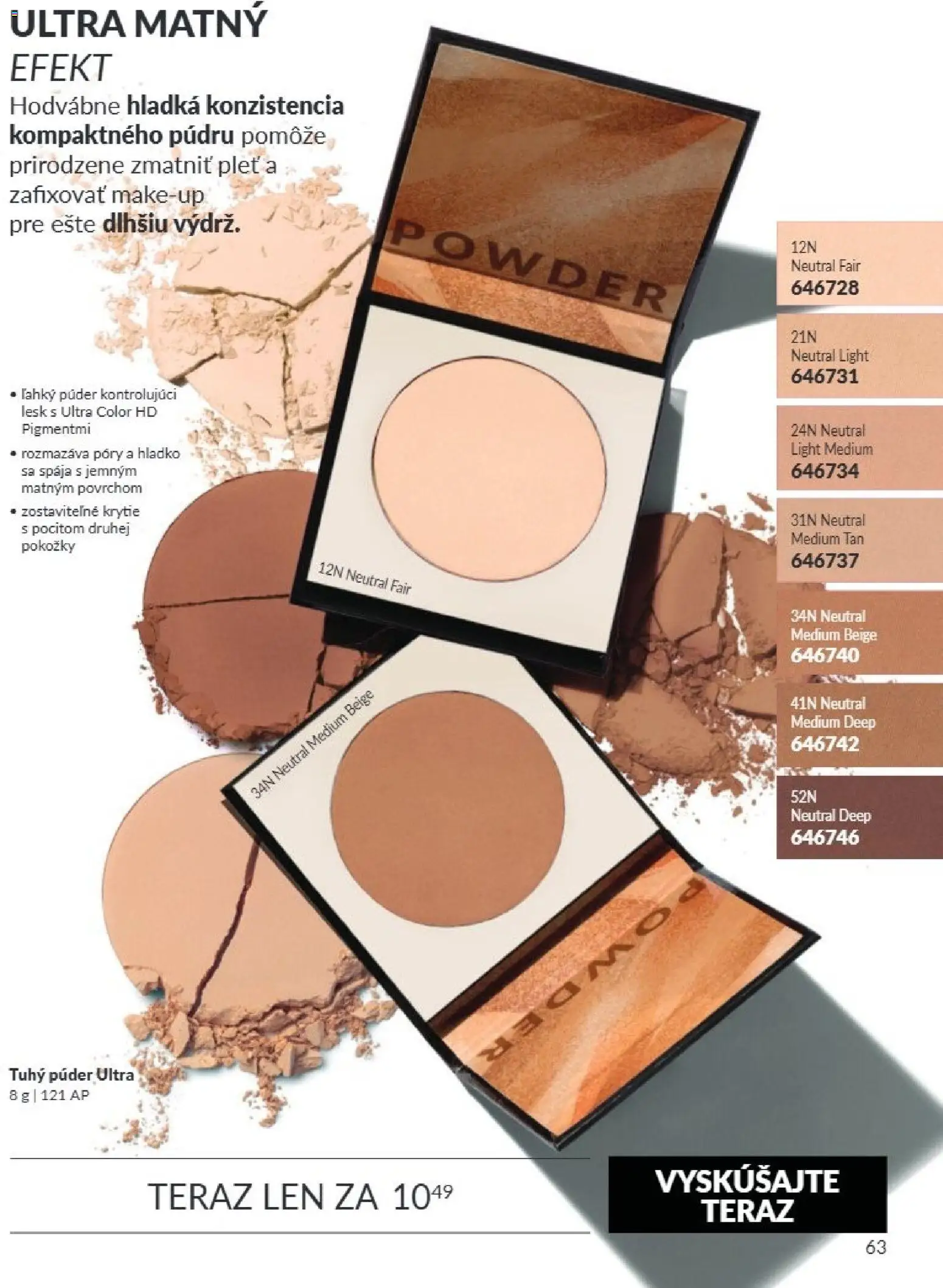 Nové Avon akcie – leták je platný od 01.09.2026 | Strana: 63 | Produkty: Púder