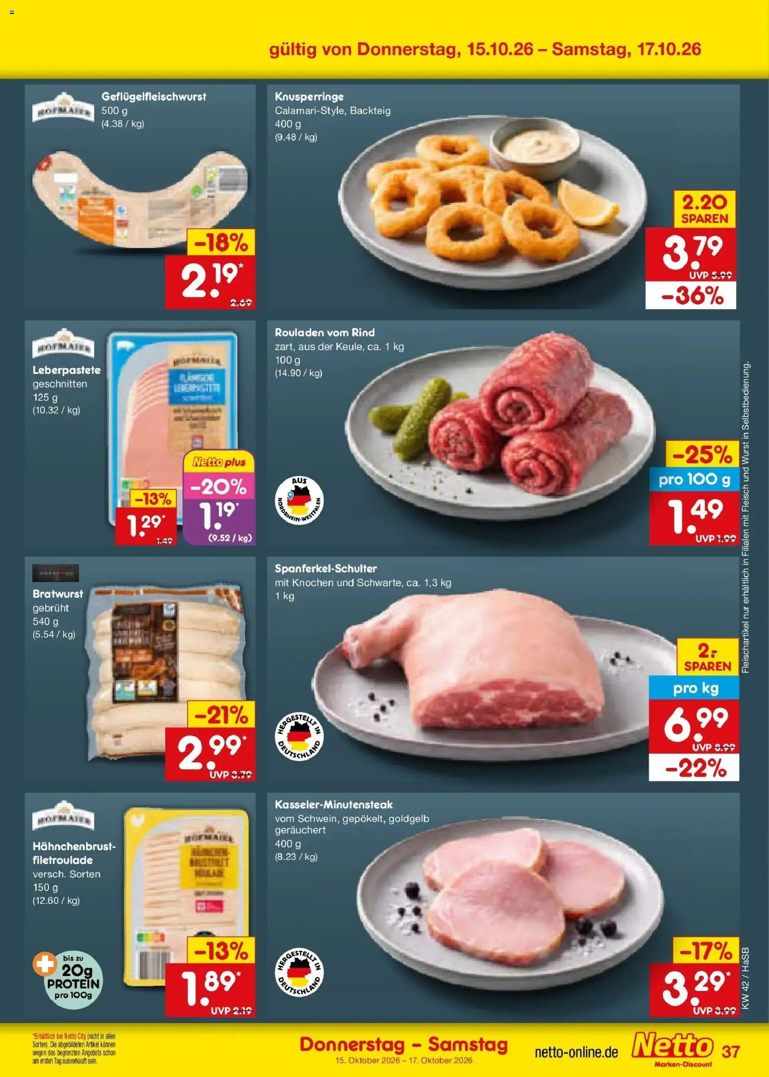 Netto Marken-Discount Prospekt Unna (ab 12.10.2026) » Angebote | Seite: 51 | Produkte: Bratwurst, Wurst, Fleisch, Hahnchenbrust