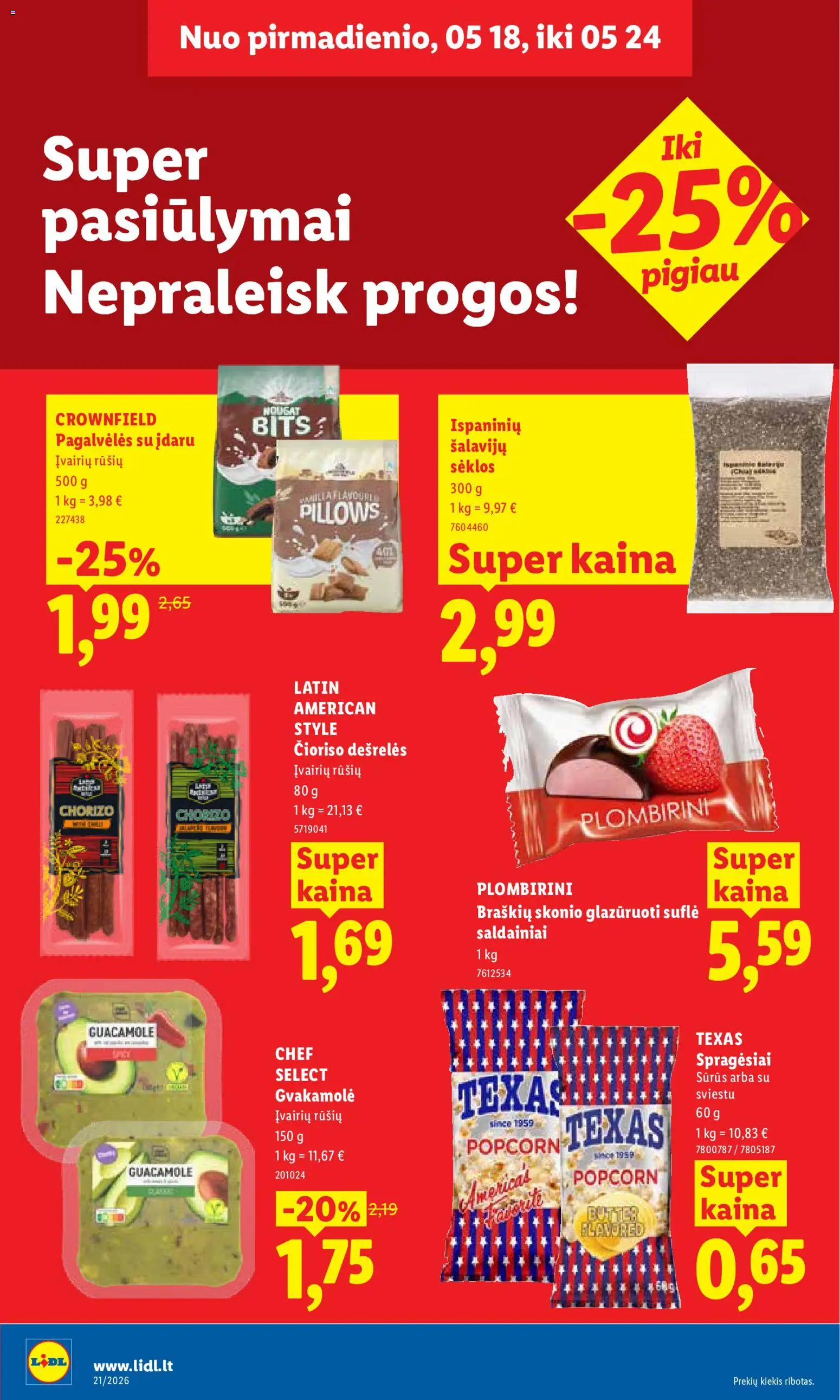 LIDL akcijos nuo 18.05.2026 | Puslapis: 22 | Prekių: Sėklos, Dešrelės, Saldainiai