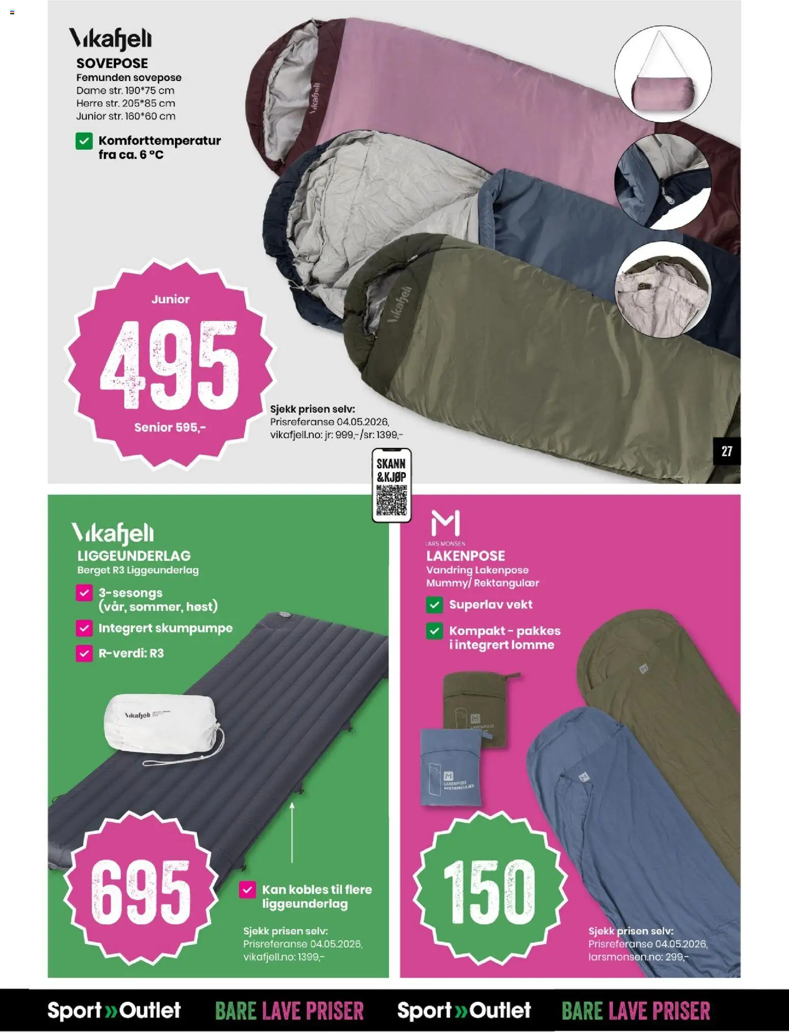 {H1} | Side: 27 | Produkter: Vekt, Sovepose