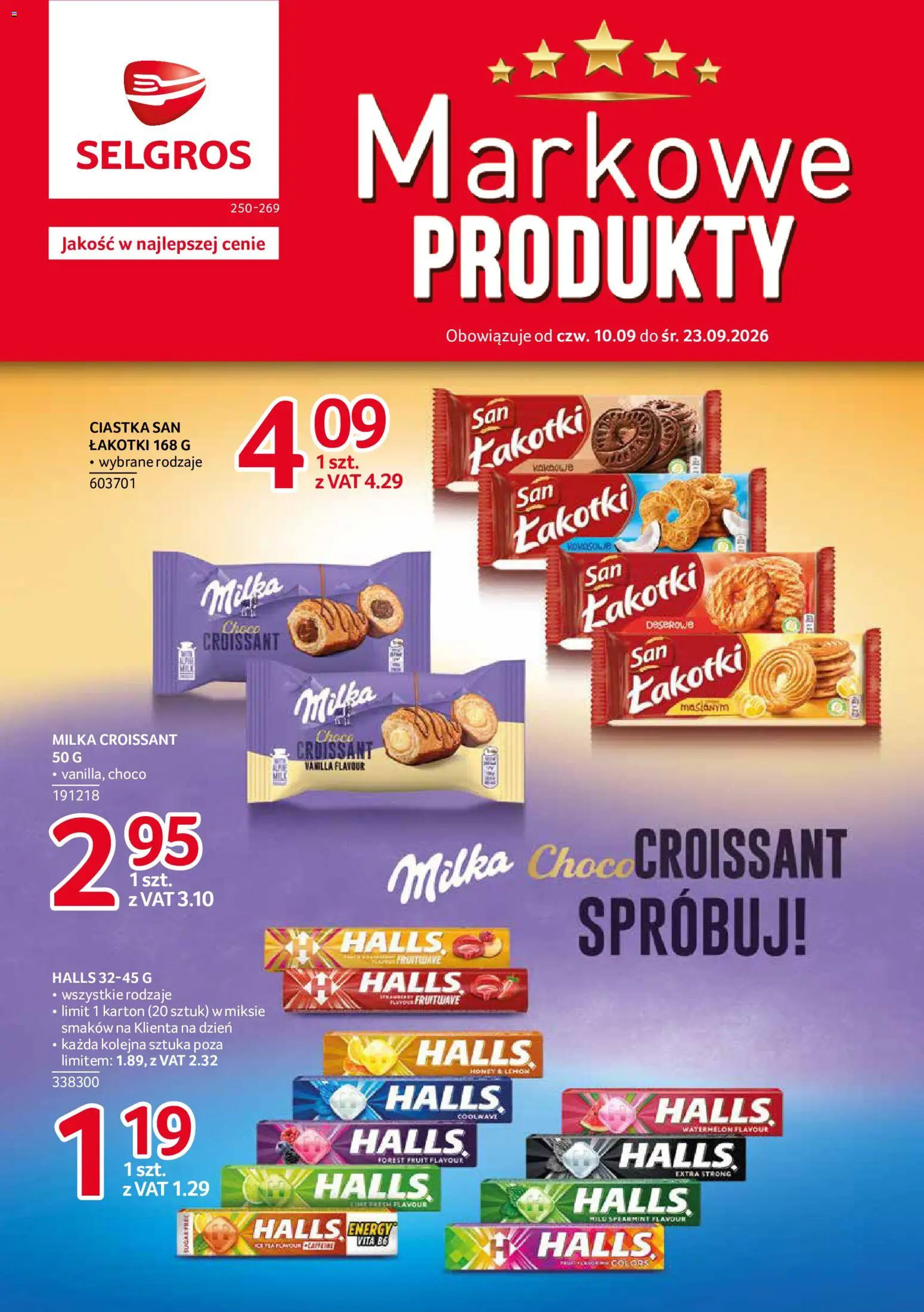Selgros cash&carry gazetka - Markowe produkty od 10.09.2026 | Strona: 1 | Produkty: Croissant, Milka, Ciastka