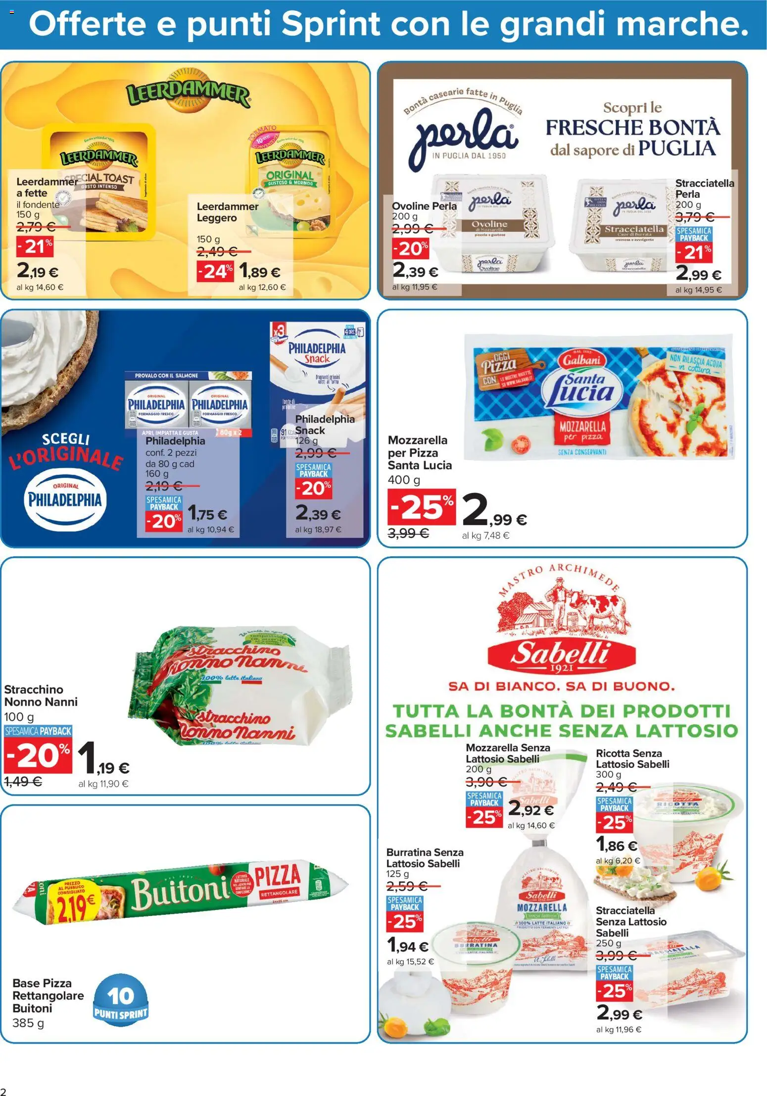 Volantino Carrefour del 20/08/2026 | Pagina: 2 | Prodotti: Formaggio, Stracchino, Grissini, Burrata