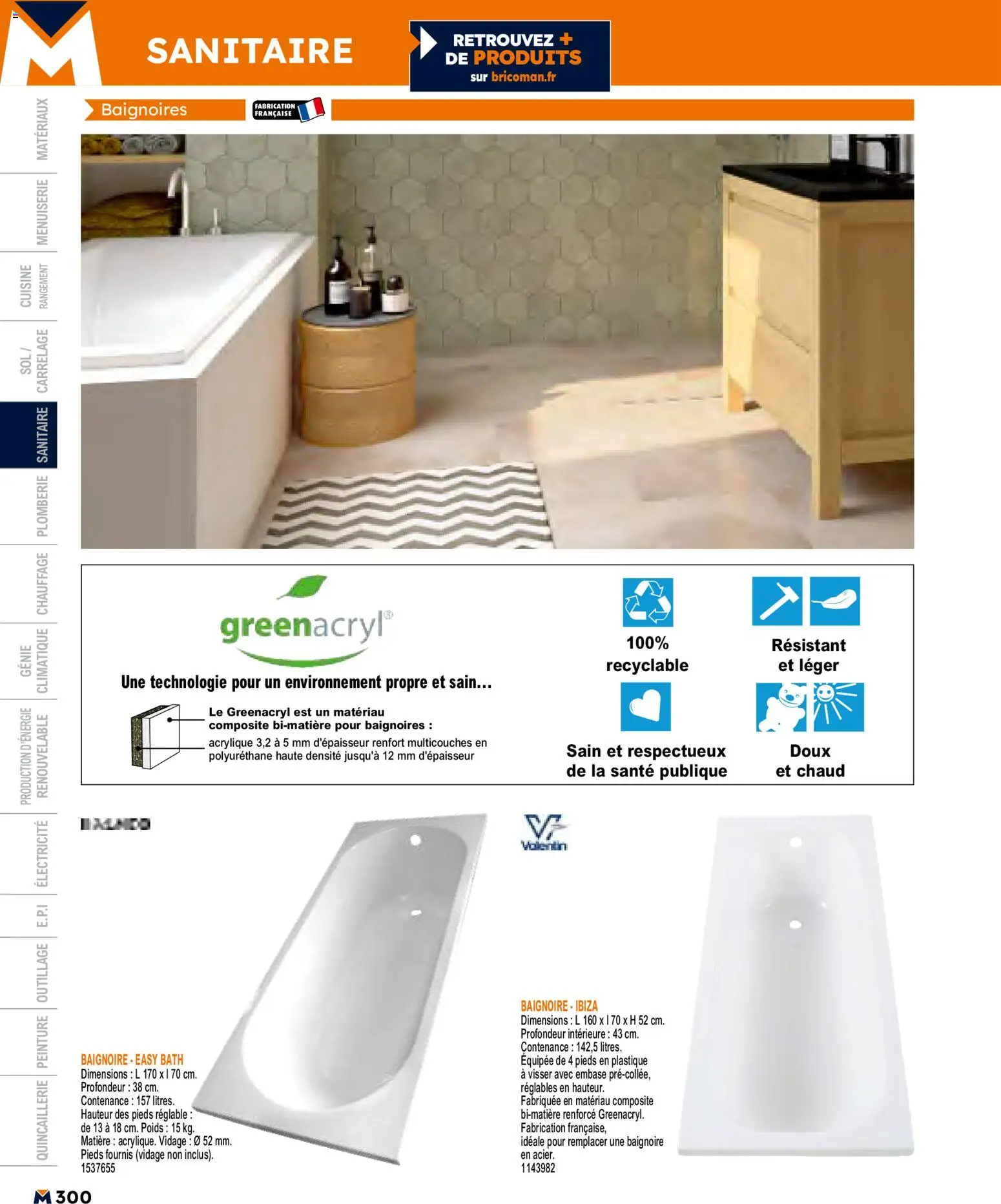 {H1} | Page: 300 | Produits: Poids, Baignoire