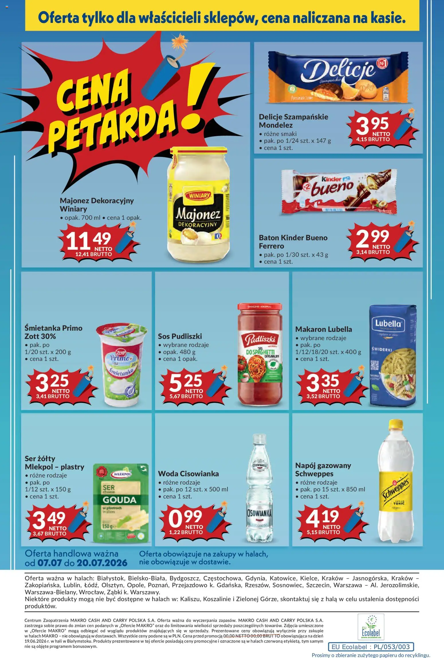 Makro gazetka od 07.07.2026 | Strona: 24 | Produkty: Ser żółty, Baton, Makaron, Sos