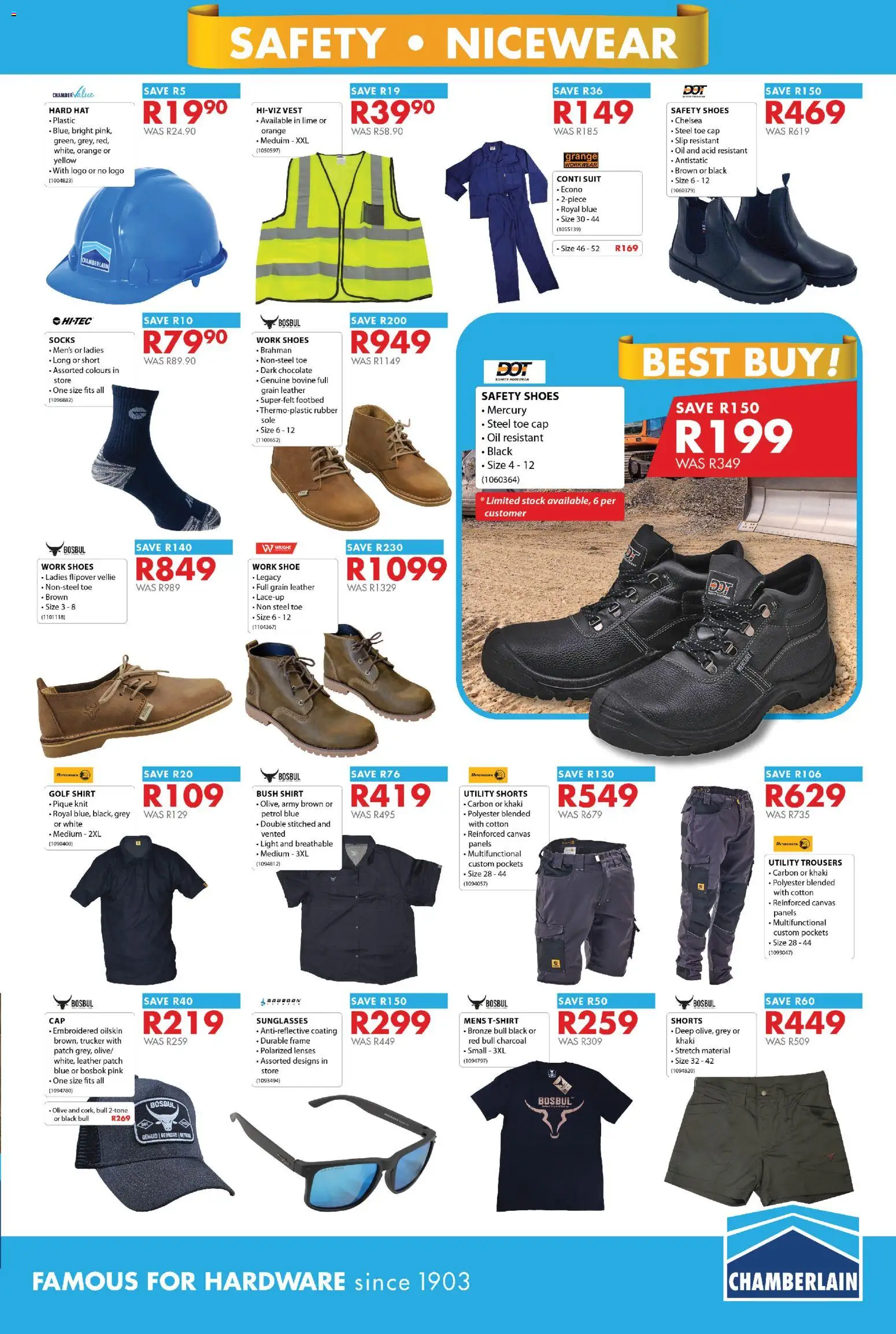 New Chamberlain catalogue – valid from 01/09/2026 | Page: 9 | Products: Shorts, Cap, Light, Stock