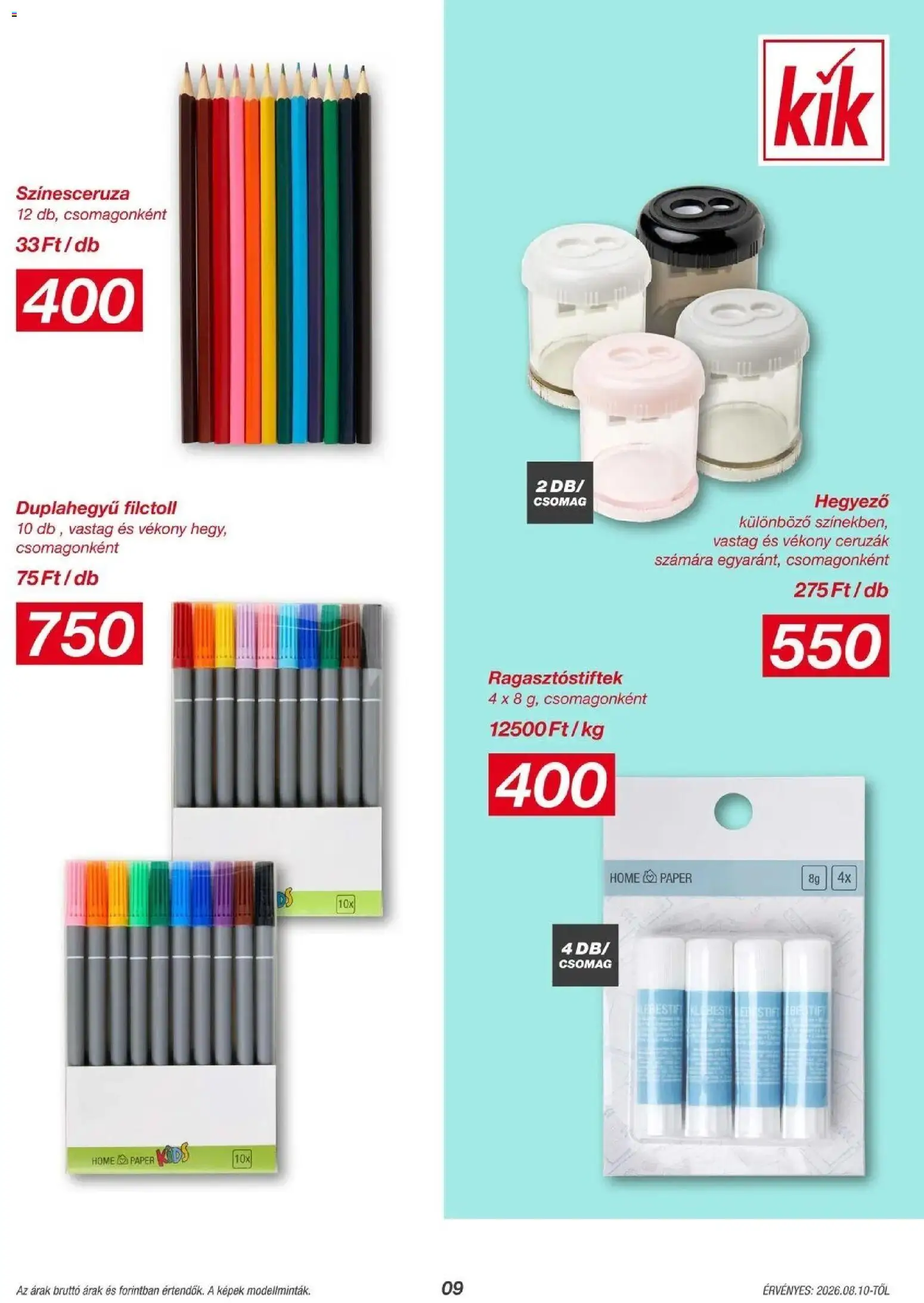 Kik aktuális akciós újság - 2026.08.10. -tól/töl > akció, lapozható szórólap 🛍️ | Oldal: 9 | Termékek: Stift