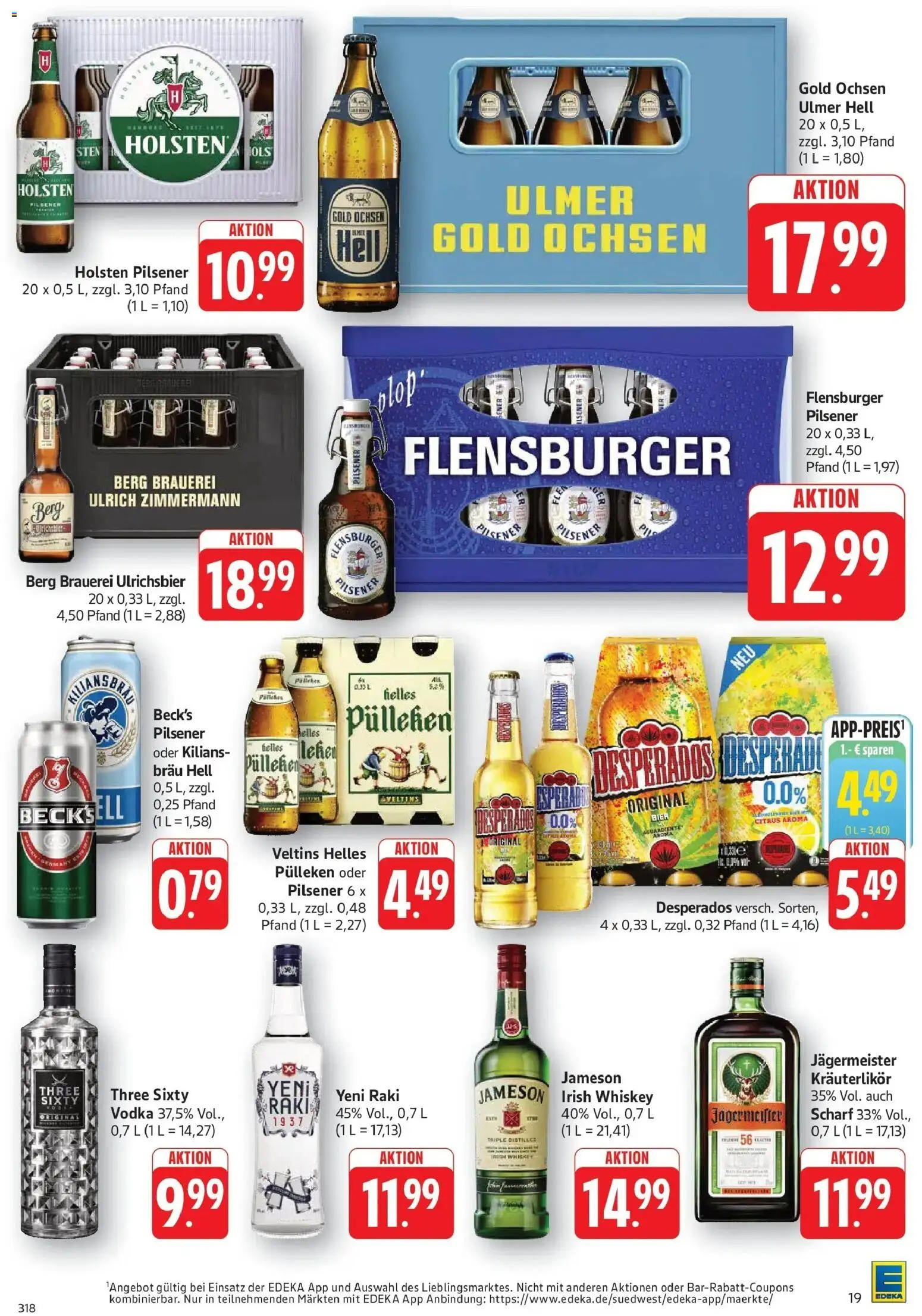 Edeka prospekt Geislingen	 – gültig ab 27.04.2026 | Seite: 21 | Produkte: Bier, Jägermeister, Desperados, Veltins