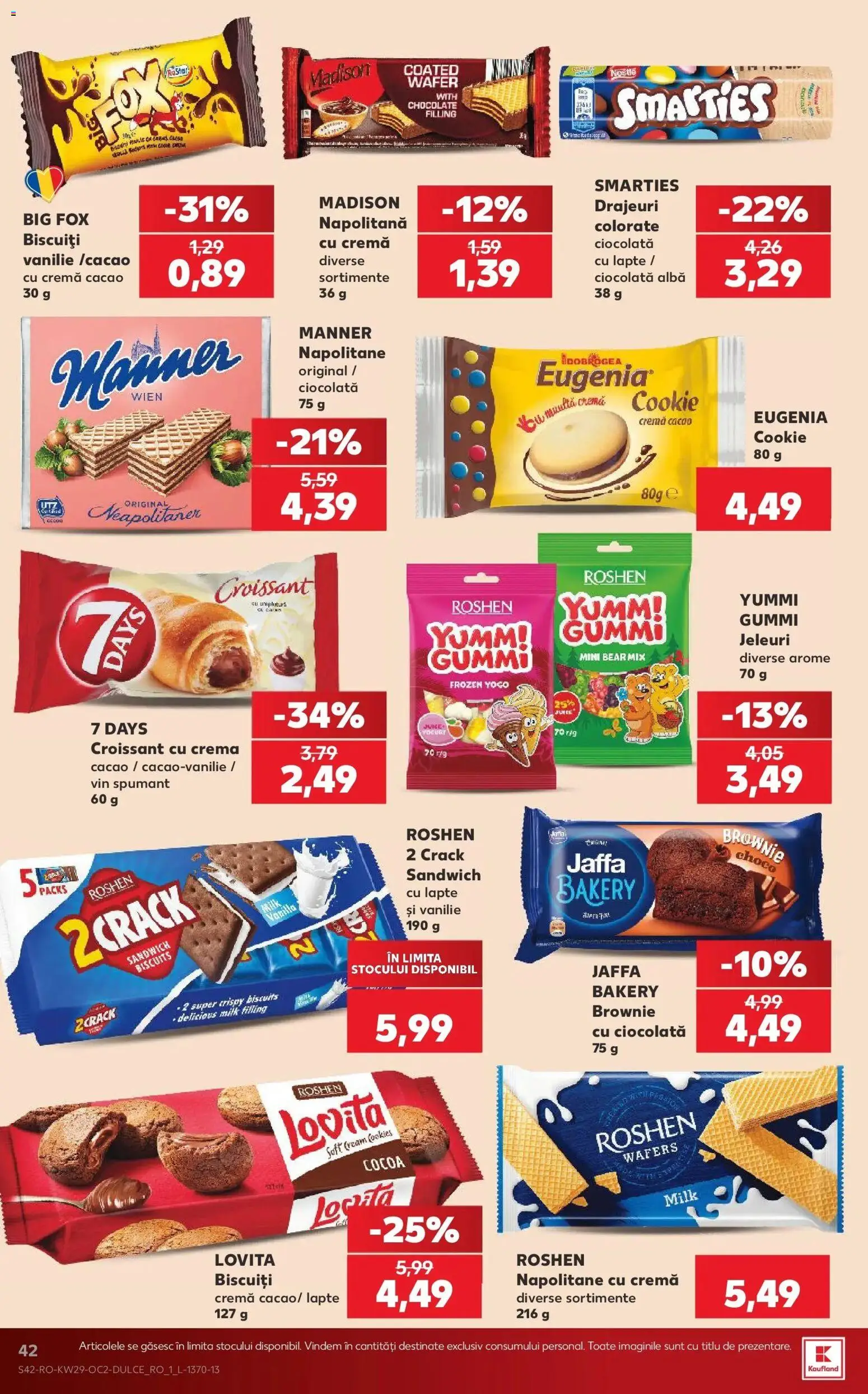 Noul catalog Kaufland – valabil de la 15.07.2026 | Pagină: 42 | Produse: Croissant, Alba, Cremă, Cacao