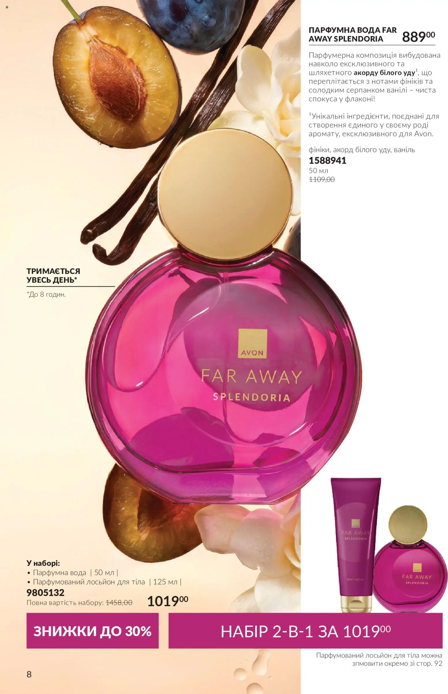 AVON Kаталог - дійснийкції з 01.10.2026 | Сторінка: 8 | Товари: Вода, Лосьйон