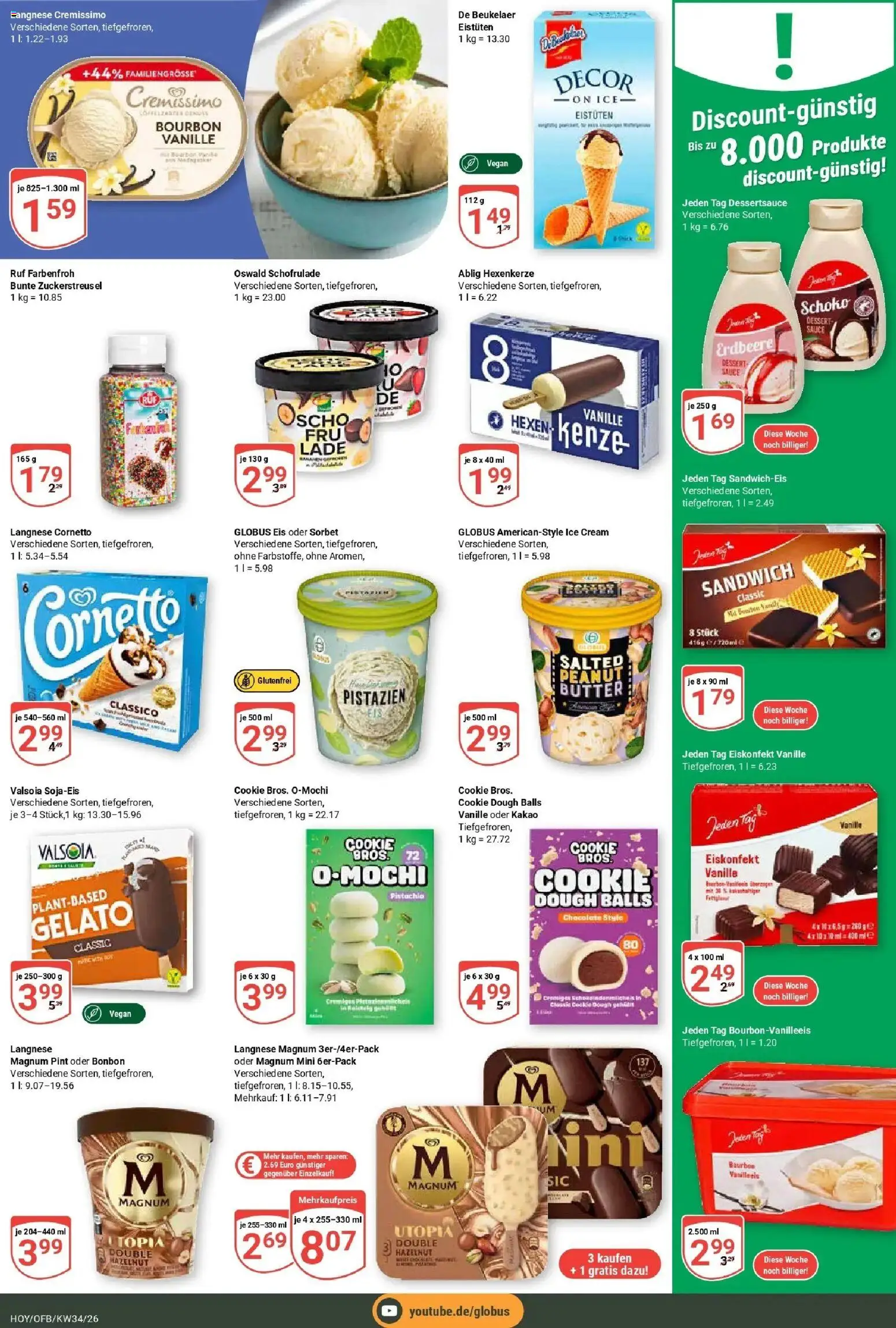 Globus Prospekt Hoyerswerda (ab 17.08.2026) » Angebote online | Seite: 14 | Produkte: Langnese, Butter, Pistazien, Bourbon