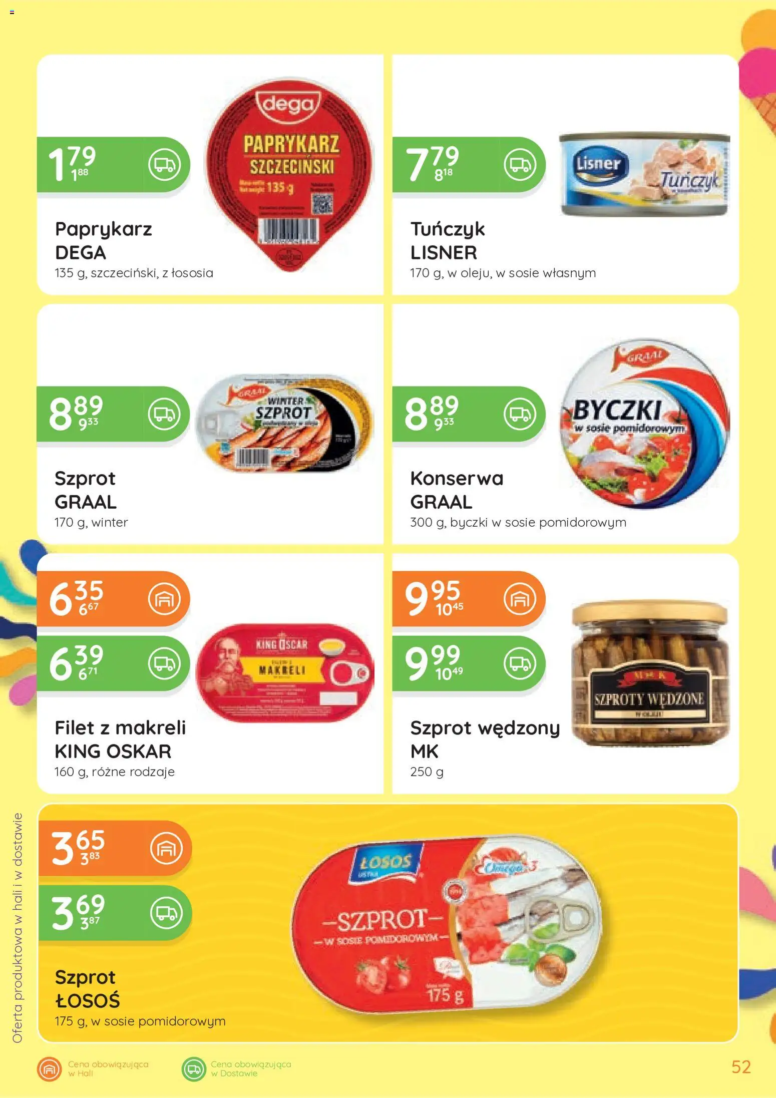 Eurocash gazetka od 25.06.2026 | Strona: 52 | Produkty: Paprykarz, Paprykarz szczeciński, Łosoś, Tuńczyk