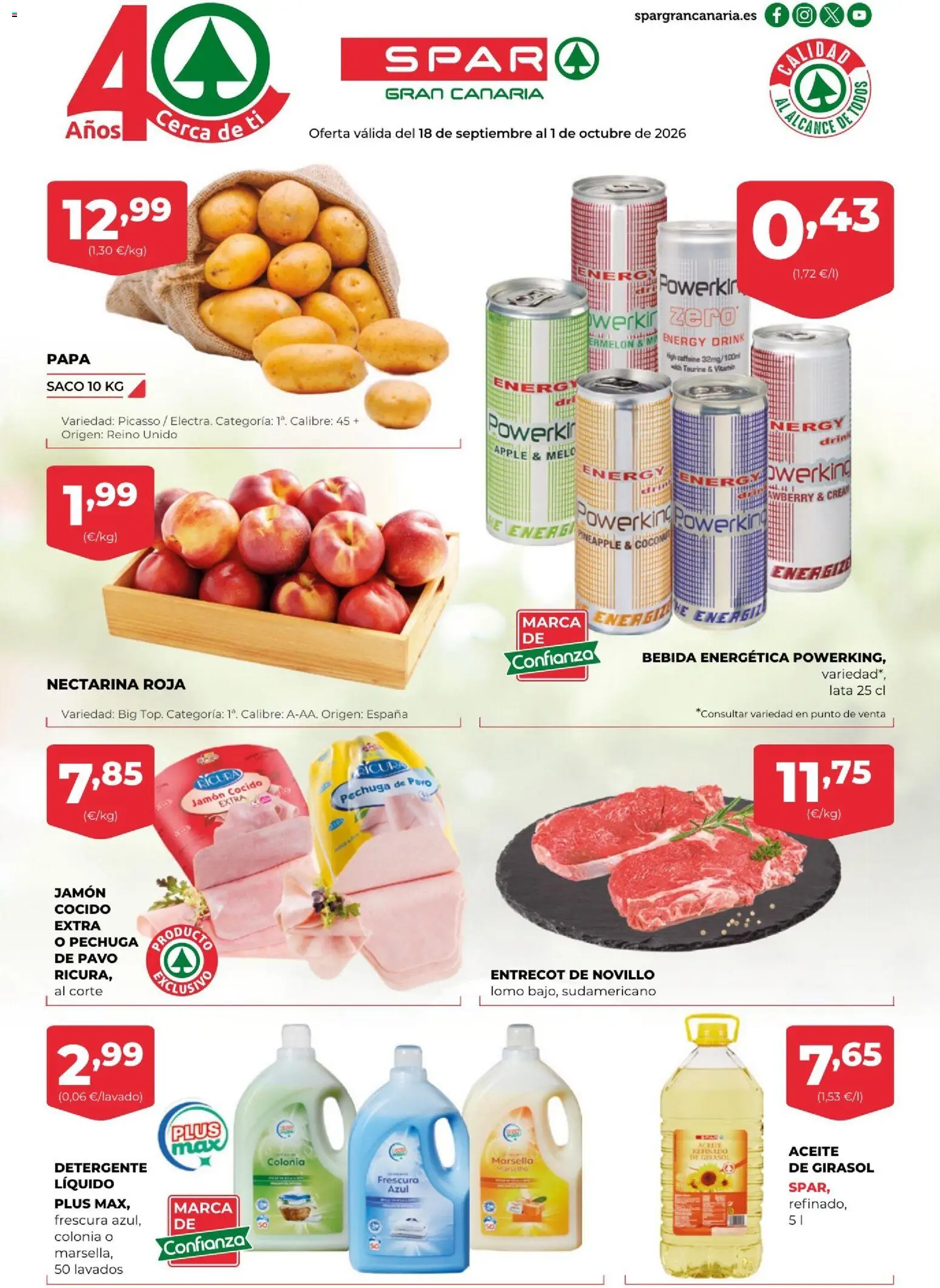 Spar folleto │ válido desde el 18/09/2026 | Página: 1 | Productos: Colonia, Jamón, Entrecot, Pavo