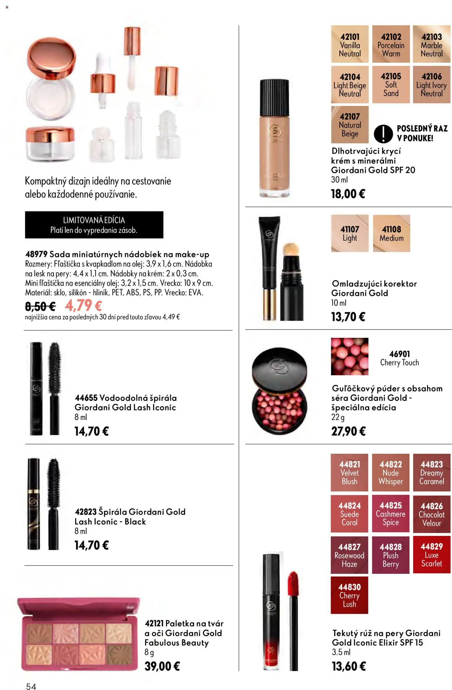 Nové Oriflame akcie – leták je platný od 29.07.2026 | Strana: 54 | Produkty: Olej, Korektor, Lesk na pery, Krém
