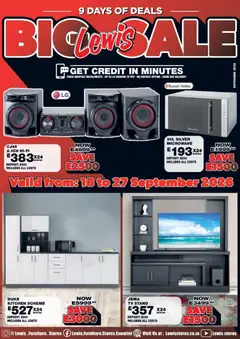 Lewis Stores specials catalogue – valid from 18/09/2026