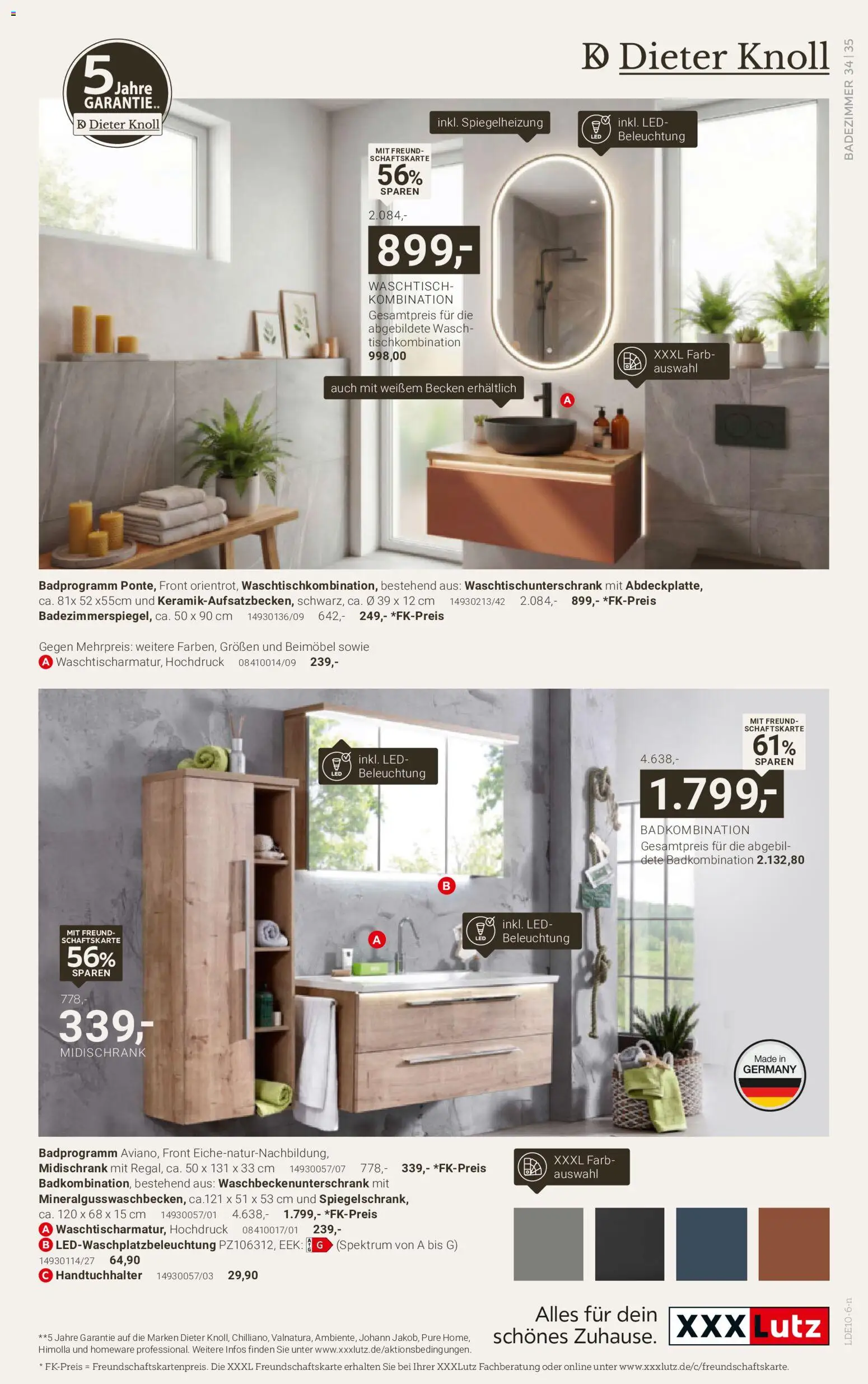 XXXLutz Dieter Knoll Spezial – gültig ab 17.10.2026 | Seite: 35 | Produkte: Handtuchhalter, Waschtisch, Midischrank