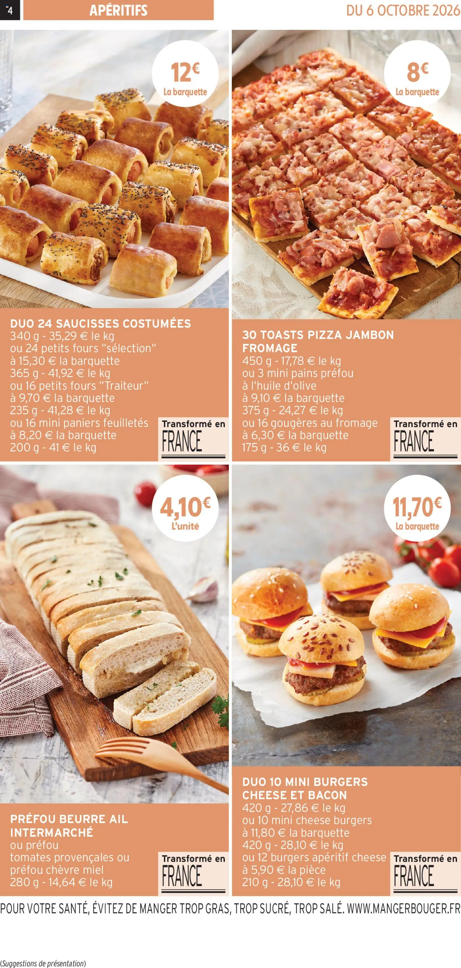 {H1} | Page: 4 | Produits: Bacon, Miel, Jambon, Toasts