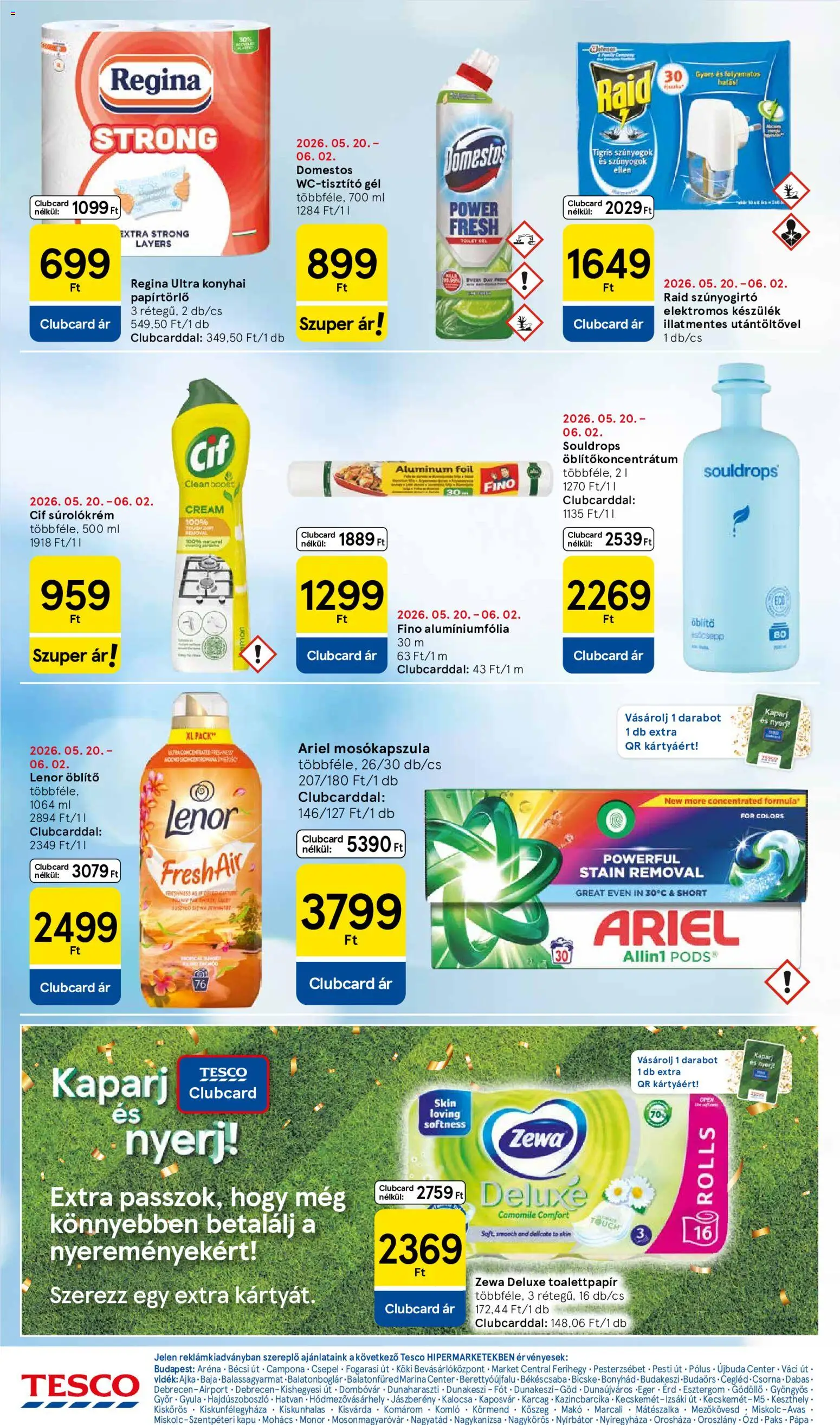 Tesco akciós ujság - amely érvényes a következő dátumtól: 28.05.2026 | Oldal: 26 | Termékek: Ariel, Egér, Mosókapszula, Öblítő