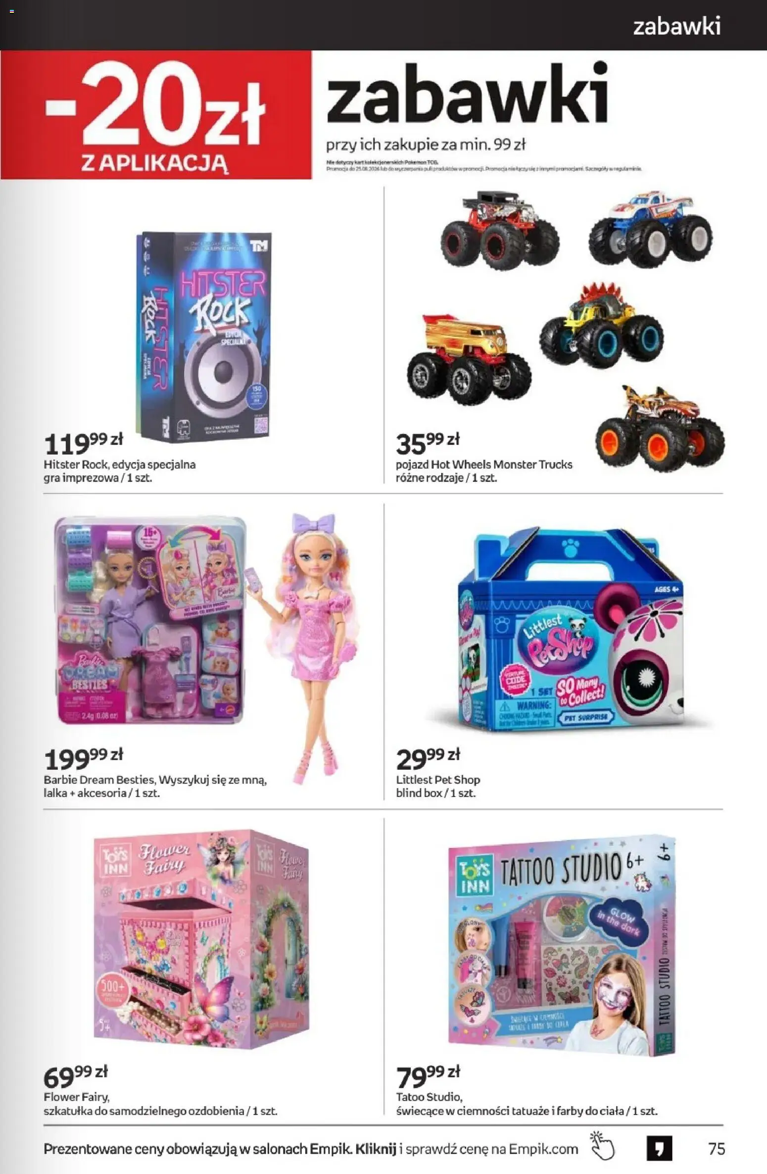Empik promocje - Tom kultury Zabawki od 12.08.2026 | Strona: 13 | Produkty: Gra, Hot wheels, Lalka, Barbie