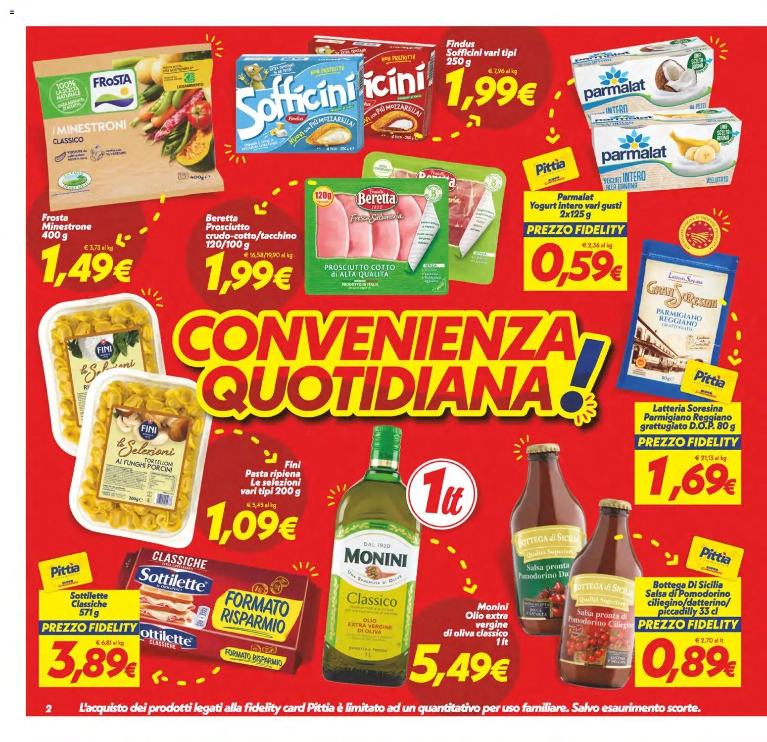 Volantino SuperConveniente del 23/10/2026 | Pagina: 2 | Prodotti: Verdure, Olio, Tortelloni, Parmigiano