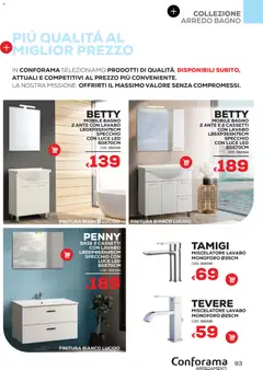 Anteprima del volantino Conforama volantino Arredo valido a partire dal 22/06/2026 | Pagina: 93 | Prodotti: Mobile, Bagno, Specchio, Luce LED