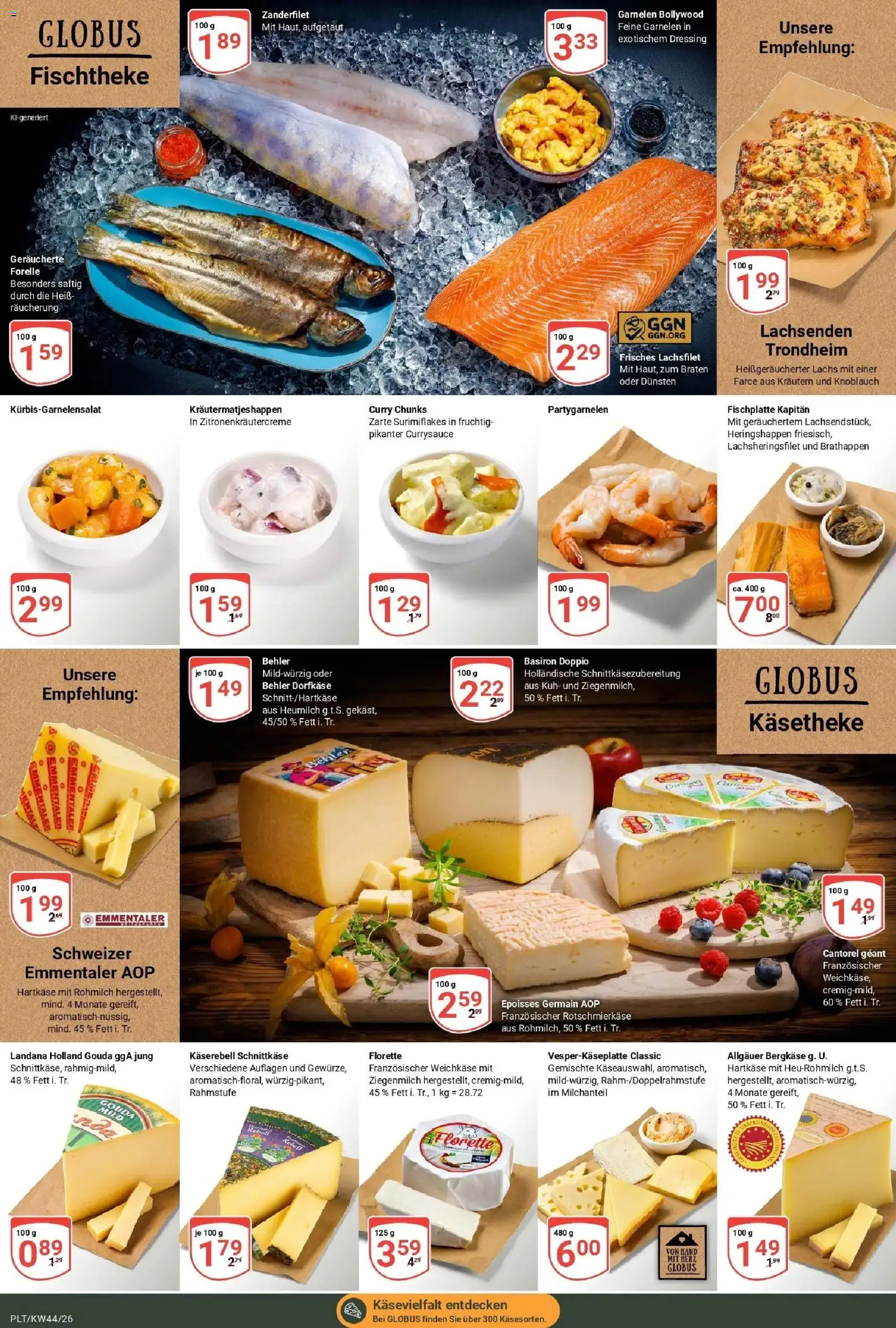 Globus Prospekt Plattling (ab 26.10.2026) » Angebote online | Seite: 7 | Produkte: Gouda, Dressing, Garnelen, Knoblauch