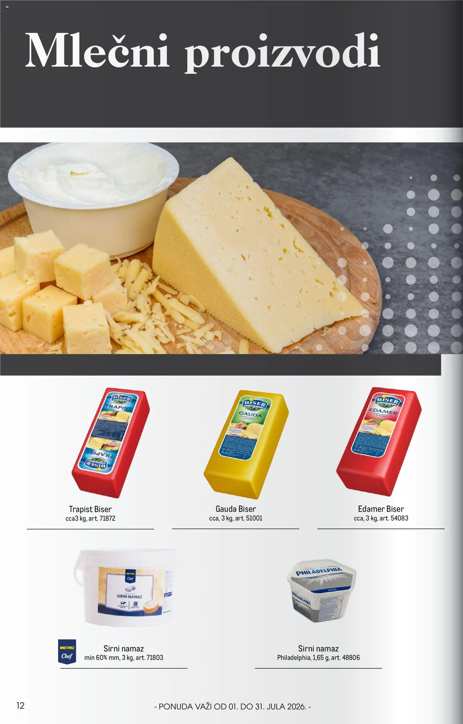 Metro katalog - važi od 01.07.2026 | Strana: 12 | Proizvode: Philadelphia, Edamer