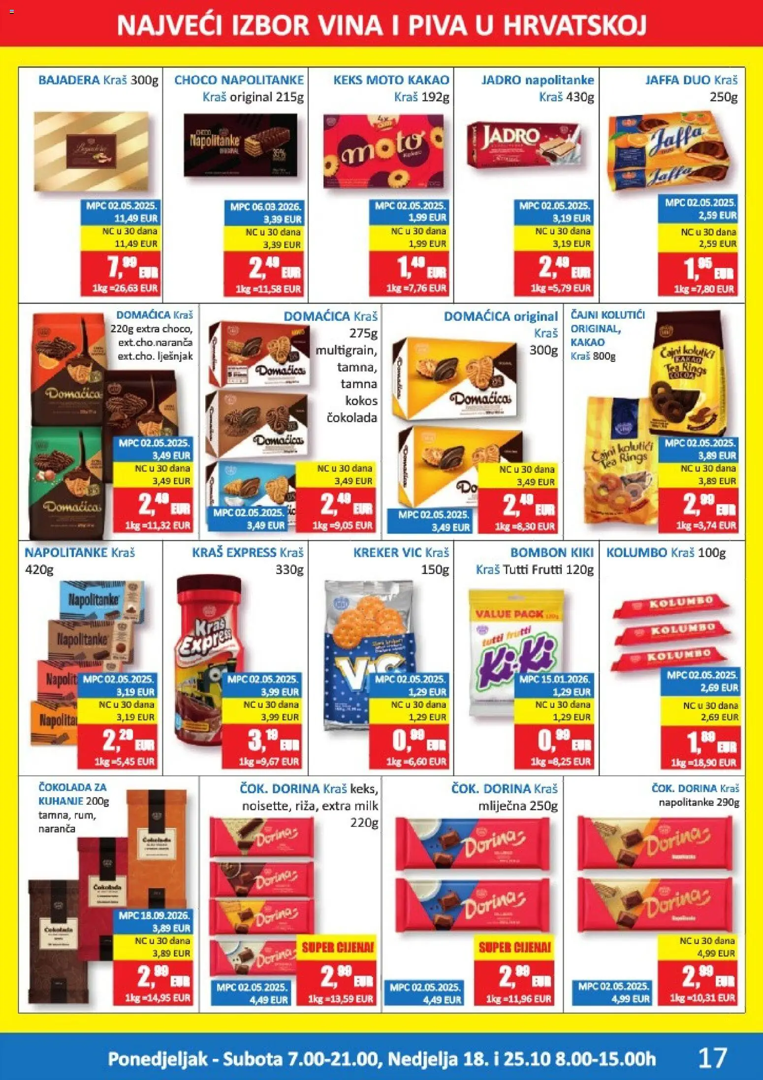 Vrutak katalog | vrijedi od 12.10.2026 | Stranica: 17 | Proizvodi: Čajni kolutići, Dorina, Čokolada, Domacica