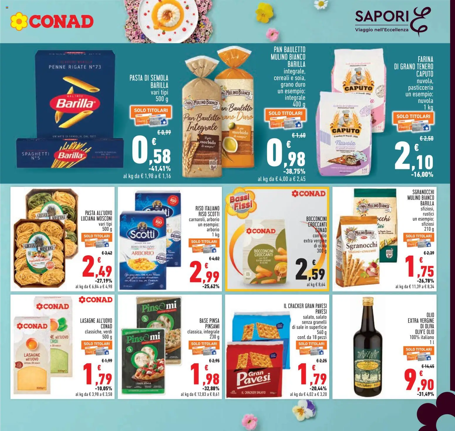 Volantino Conad del 26.03.2026 | Pagina: 13 | Prodotti: Olio, Farina, Pasta, Olio extra vergine