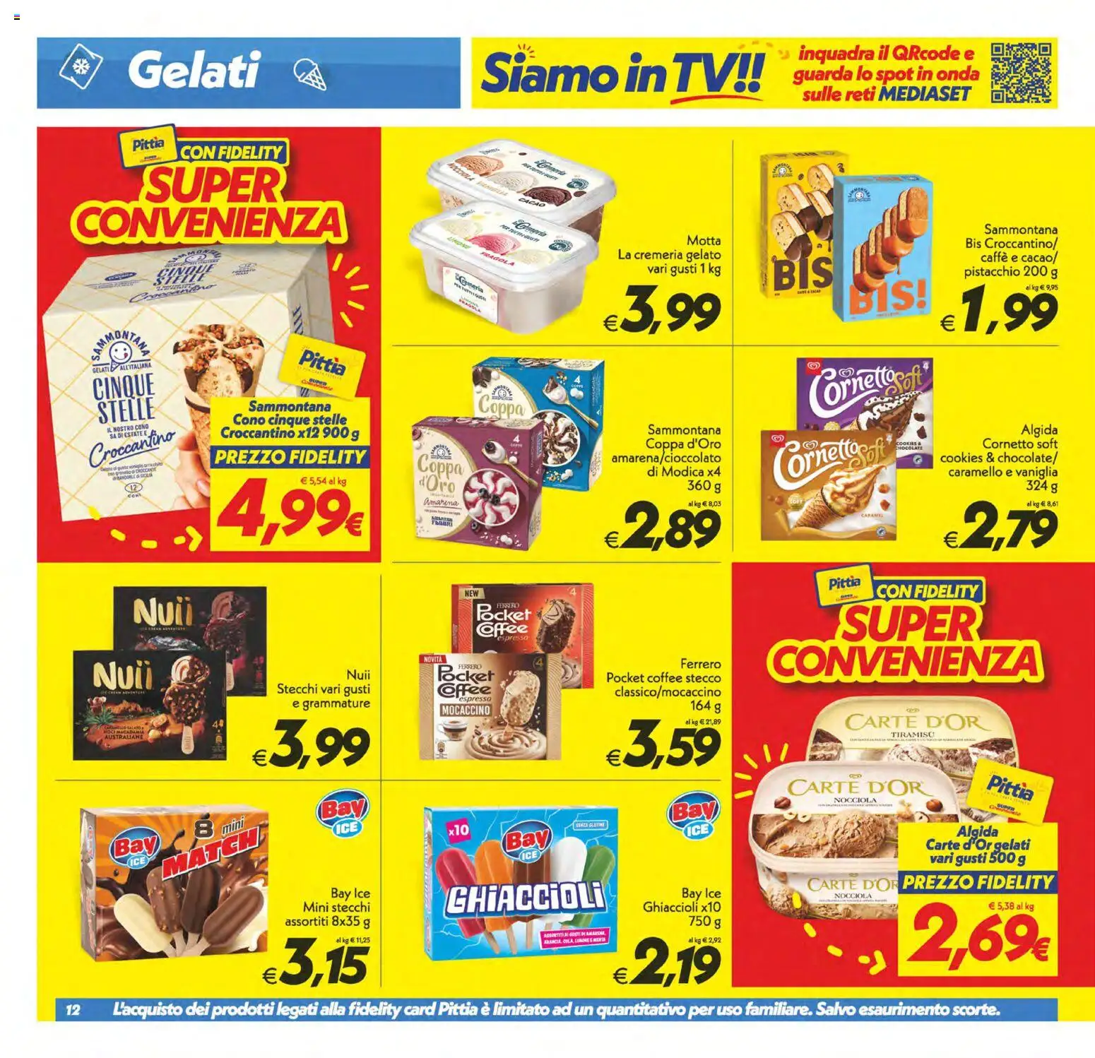 Volantino SuperConveniente del 09.06.2026 | Pagina: 12 | Prodotti: Caffè, Ghiaccioli, TV, Cacao