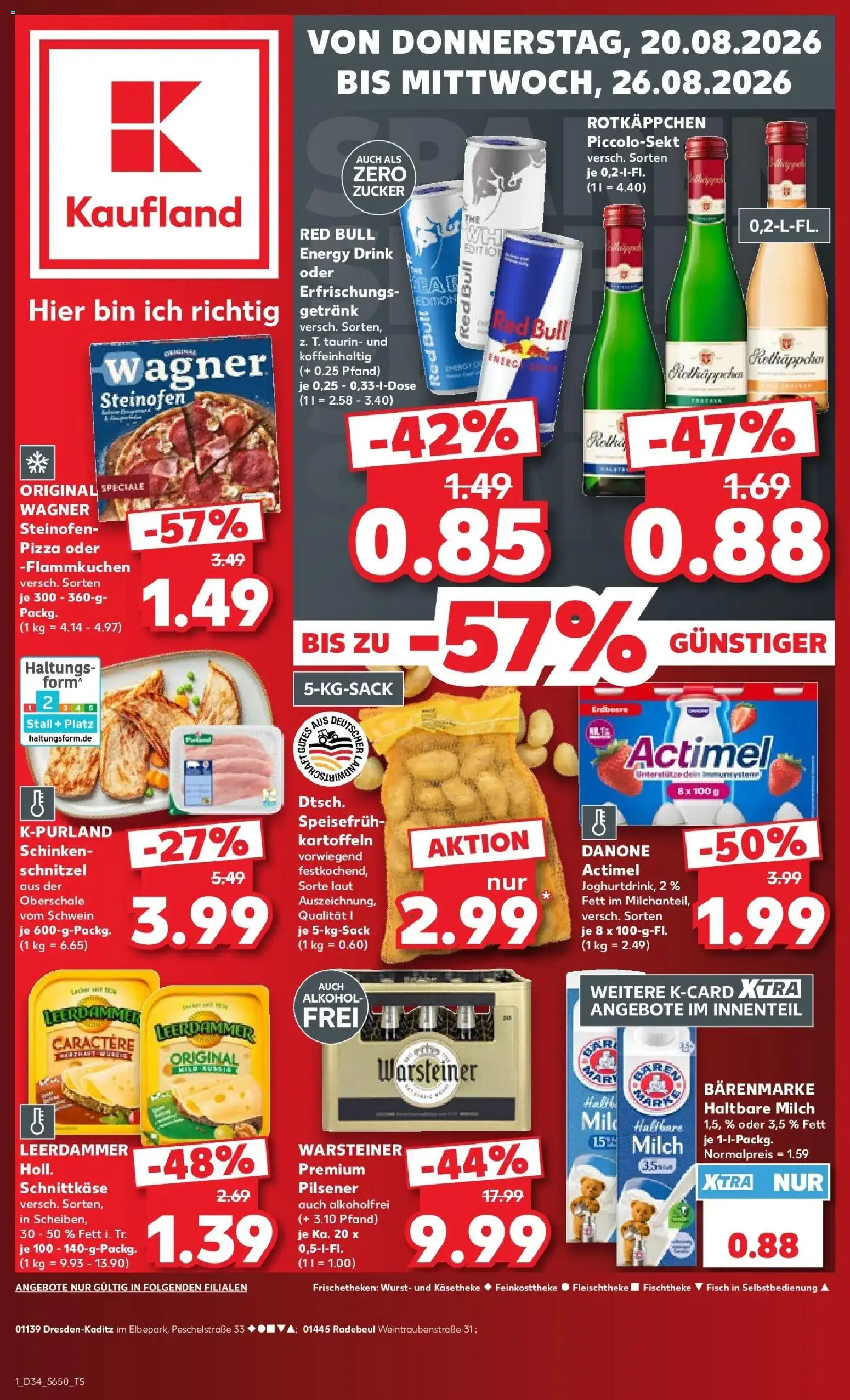 Prospekt Kaufland ab 20.08.2026 » Angebote Online zum Blättern | Seite: 1 | Produkte: Red bull, Fisch, Alkohol, Zucker